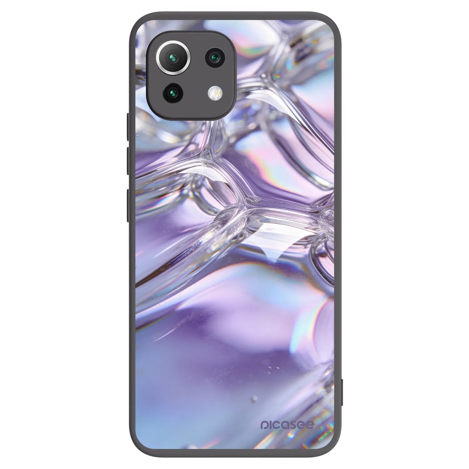Picasee silikónový čierny obal pre Xiaomi 11 Lite 5G NE - Iridescent bubbles