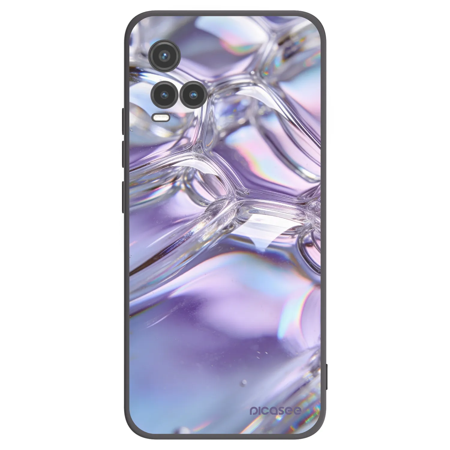 Picasee silikónový čierny obal pre Vivo Y33s - Iridescent bubbles
