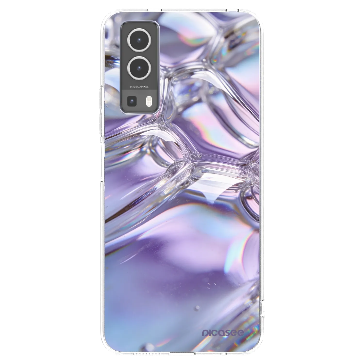 Picasee silikónový prehľadný obal pre Vivo Y72 5G - Iridescent bubbles