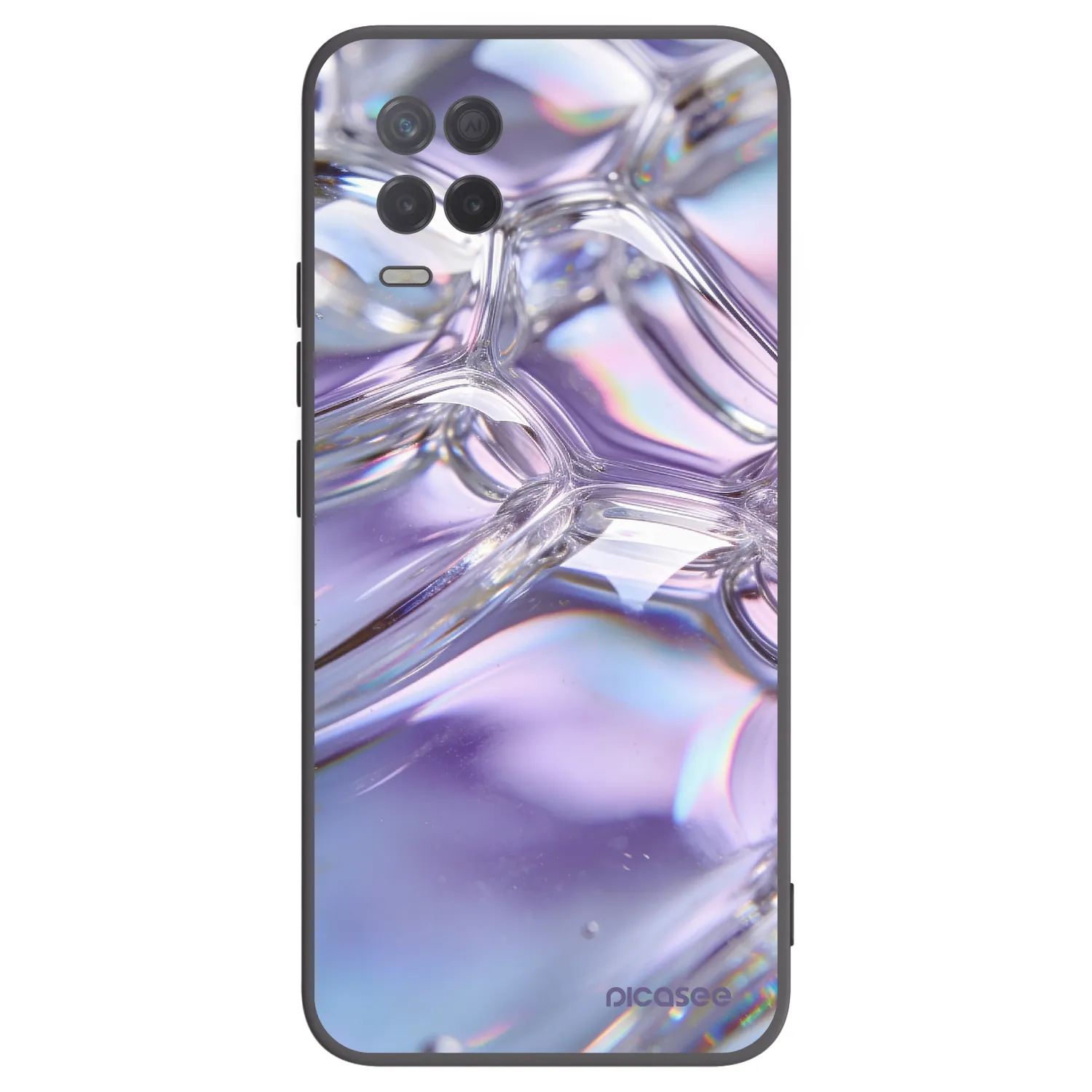 Picasee silikónový čierny obal pre Realme 8 5G - Iridescent bubbles