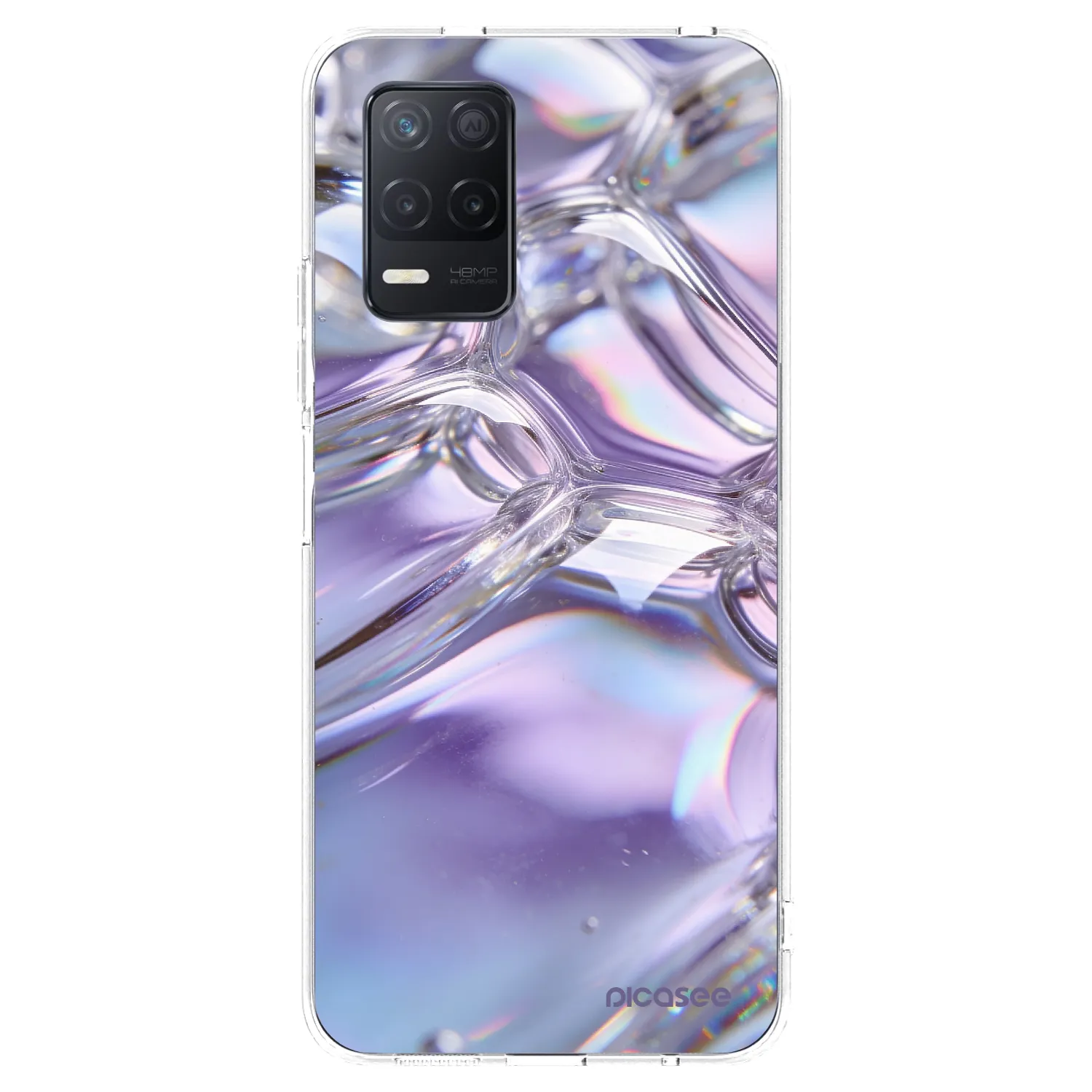 Picasee silikónový prehľadný obal pre Realme 8 5G - Iridescent bubbles