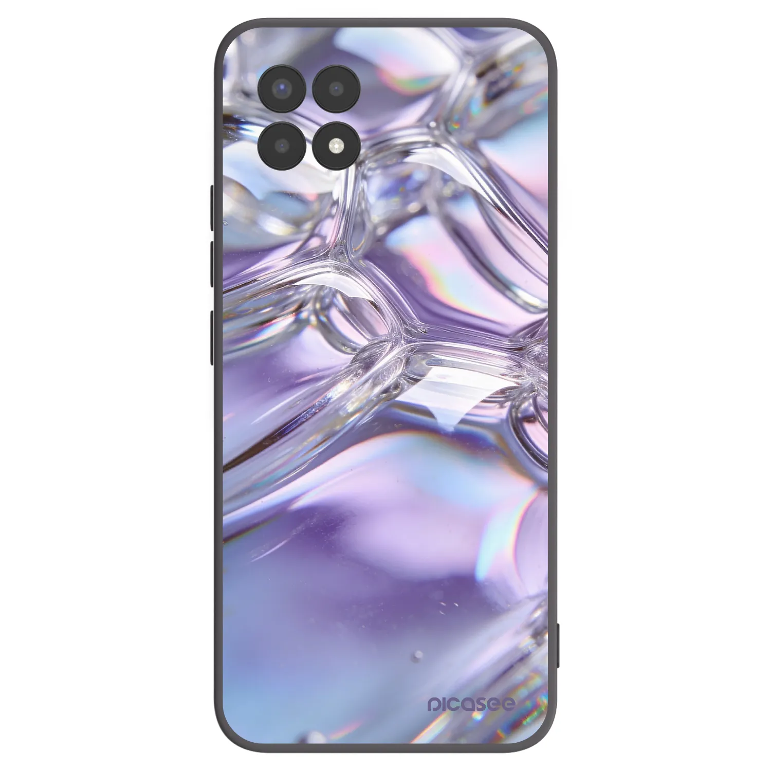 Picasee silikónový čierny obal pre Realme 8i - Iridescent bubbles