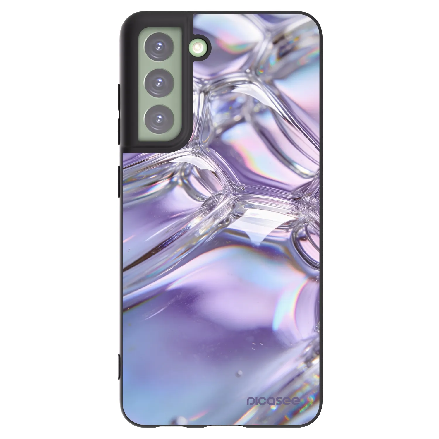 Picasee silikónový čierny obal pre Samsung Galaxy S21 FE 5G - Iridescent bubbles
