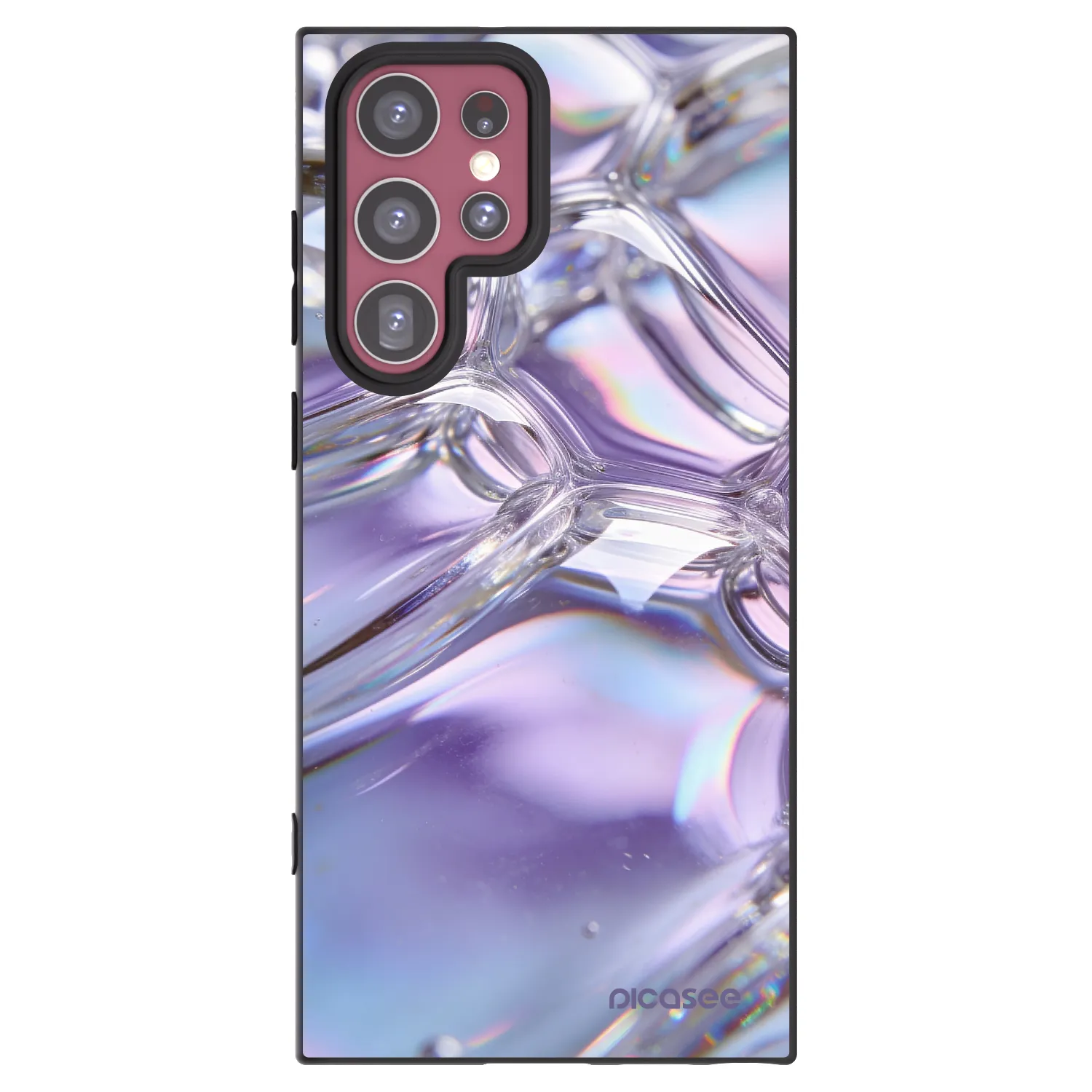 Picasee silikónový čierny obal pre Samsung Galaxy S22 Ultra 5G - Iridescent bubbles