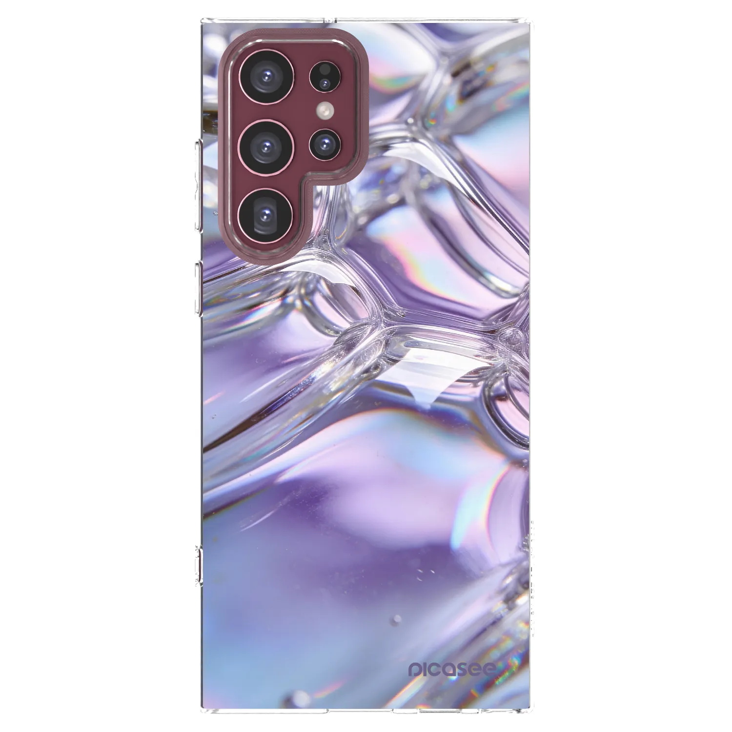 Picasee silikónový prehľadný obal pre Samsung Galaxy S22 Ultra 5G - Iridescent bubbles