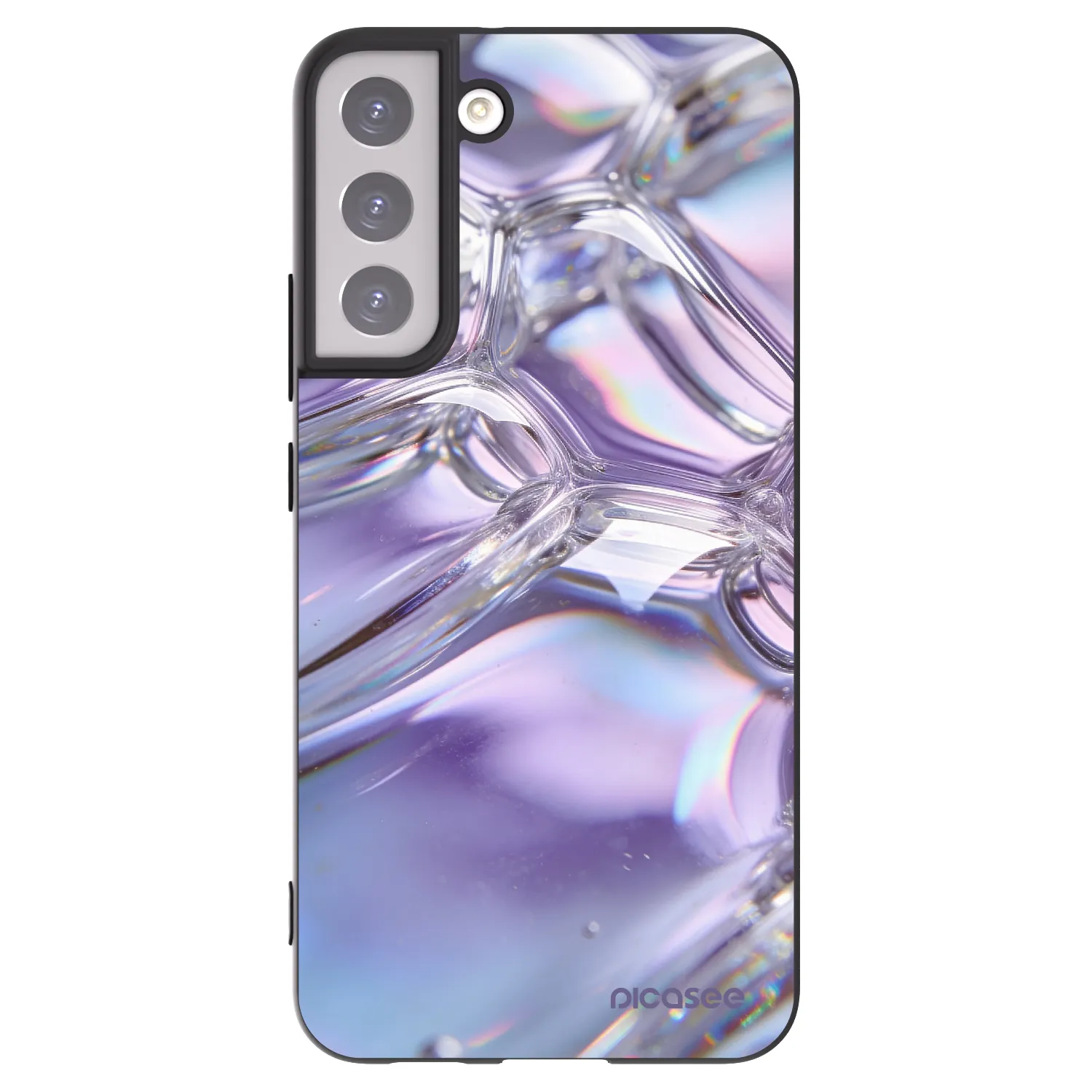 Picasee silikónový čierny obal pre Samsung Galaxy S22+ 5G - Iridescent bubbles