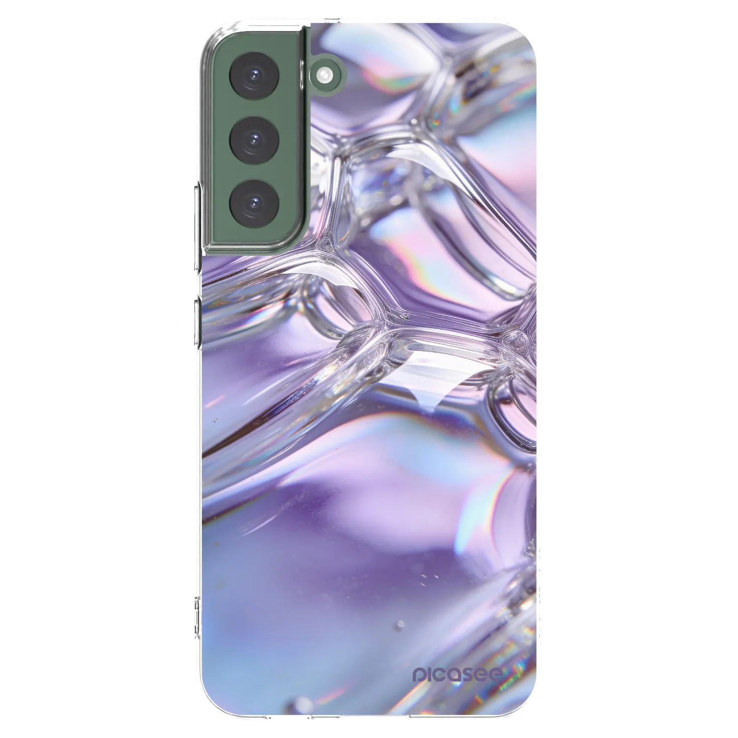 Picasee silikónový prehľadný obal pre Samsung Galaxy S22+ 5G - Iridescent bubbles
