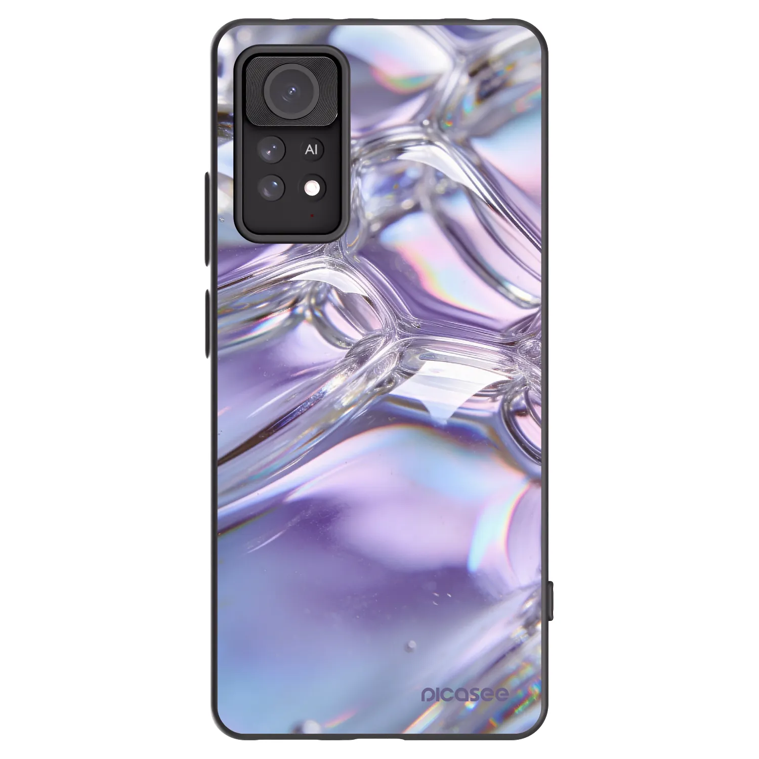 Picasee silikónový čierny obal pre Xiaomi Redmi Note 11 Pro - Iridescent bubbles