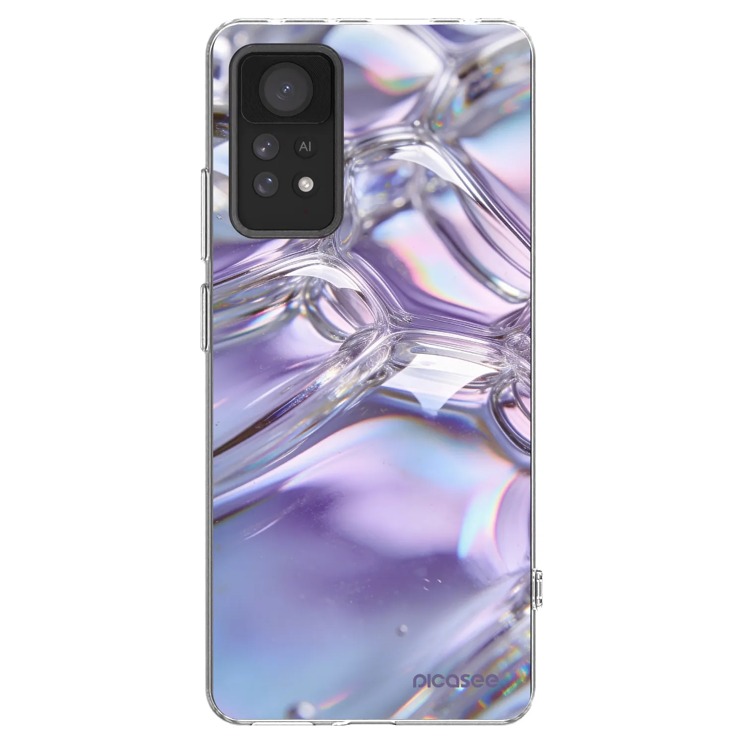 Picasee silikónový prehľadný obal pre Xiaomi Redmi Note 11 Pro - Iridescent bubbles