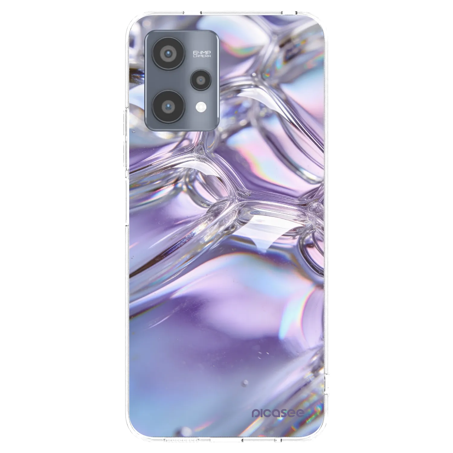Picasee silikónový prehľadný obal pre Realme 9 Pro 5G - Iridescent bubbles