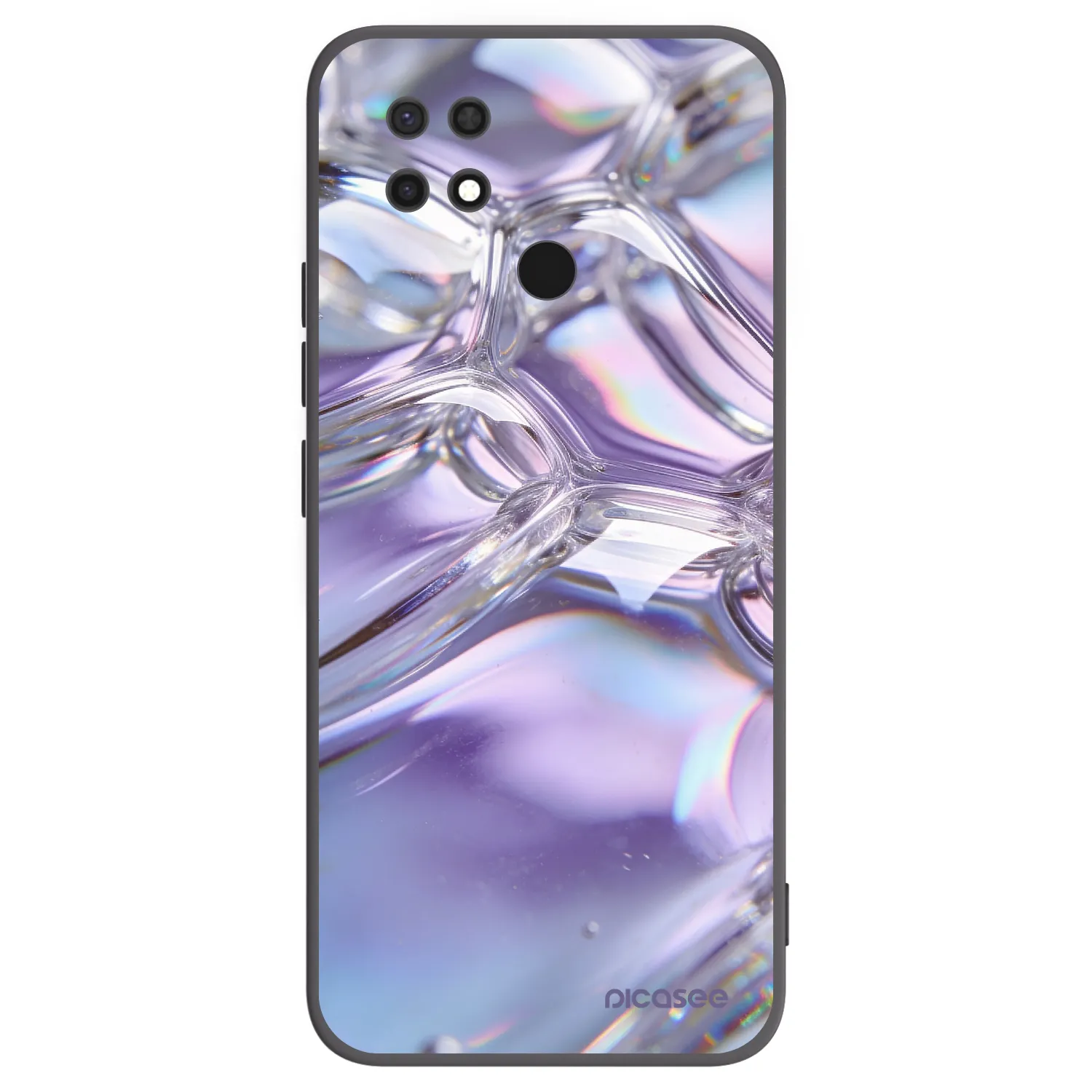 Picasee silikónový čierny obal pre Xiaomi Redmi 10C - Iridescent bubbles