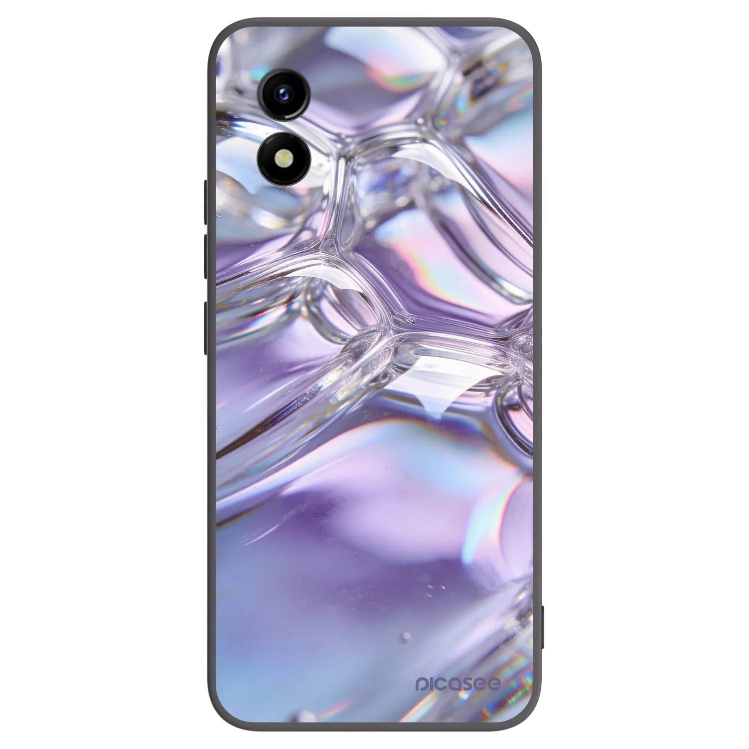 Picasee silikónový čierny obal pre Vivo Y01 - Iridescent bubbles