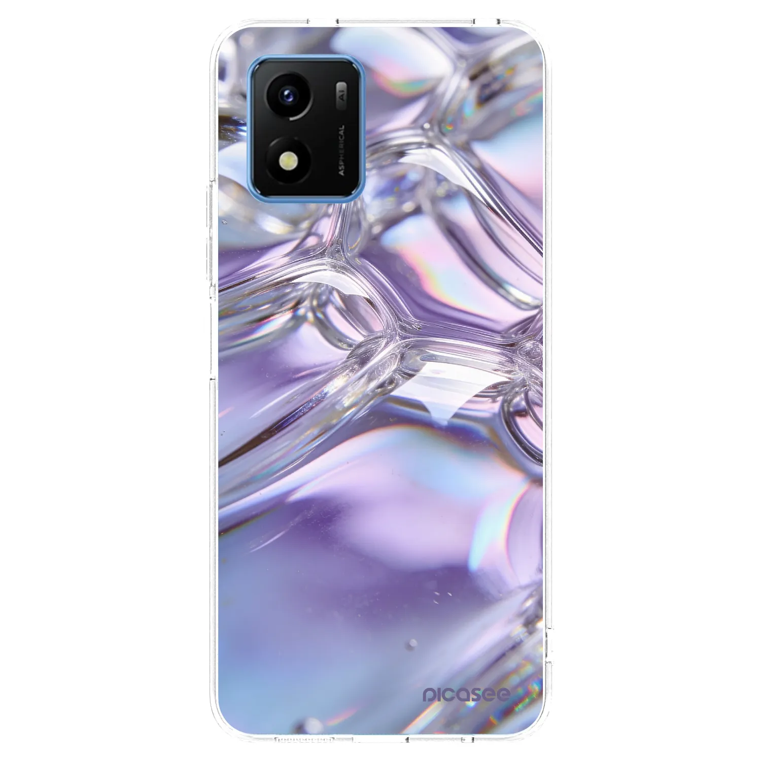 Picasee silikónový prehľadný obal pre Vivo Y01 - Iridescent bubbles
