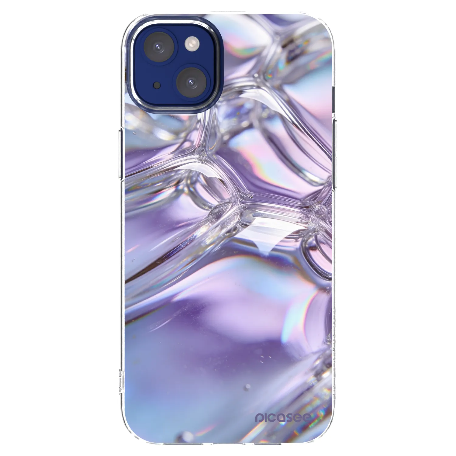 Picasee silikónový prehľadný obal pre Apple iPhone 14 Plus - Iridescent bubbles