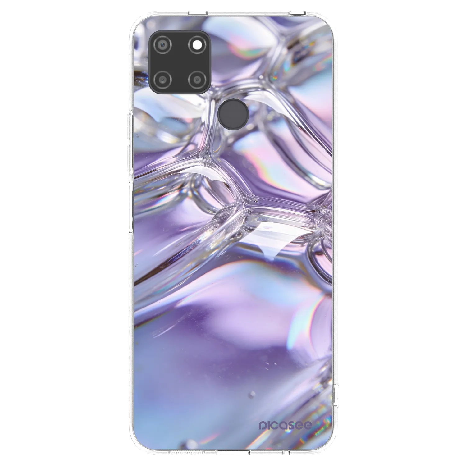 Picasee silikónový prehľadný obal pre Realme C21Y - Iridescent bubbles