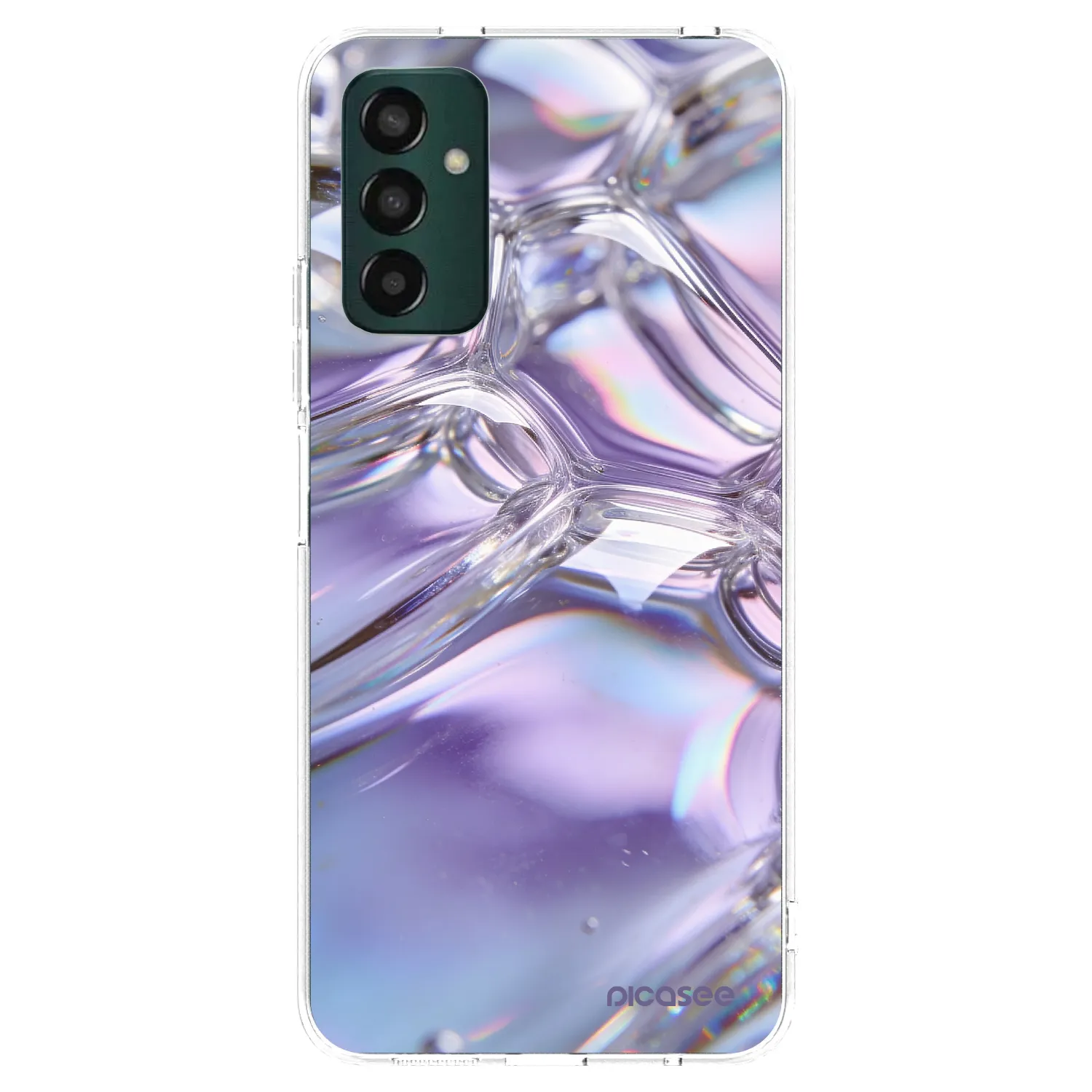 Picasee silikónový prehľadný obal pre Samsung Galaxy M13 M135F - Iridescent bubbles