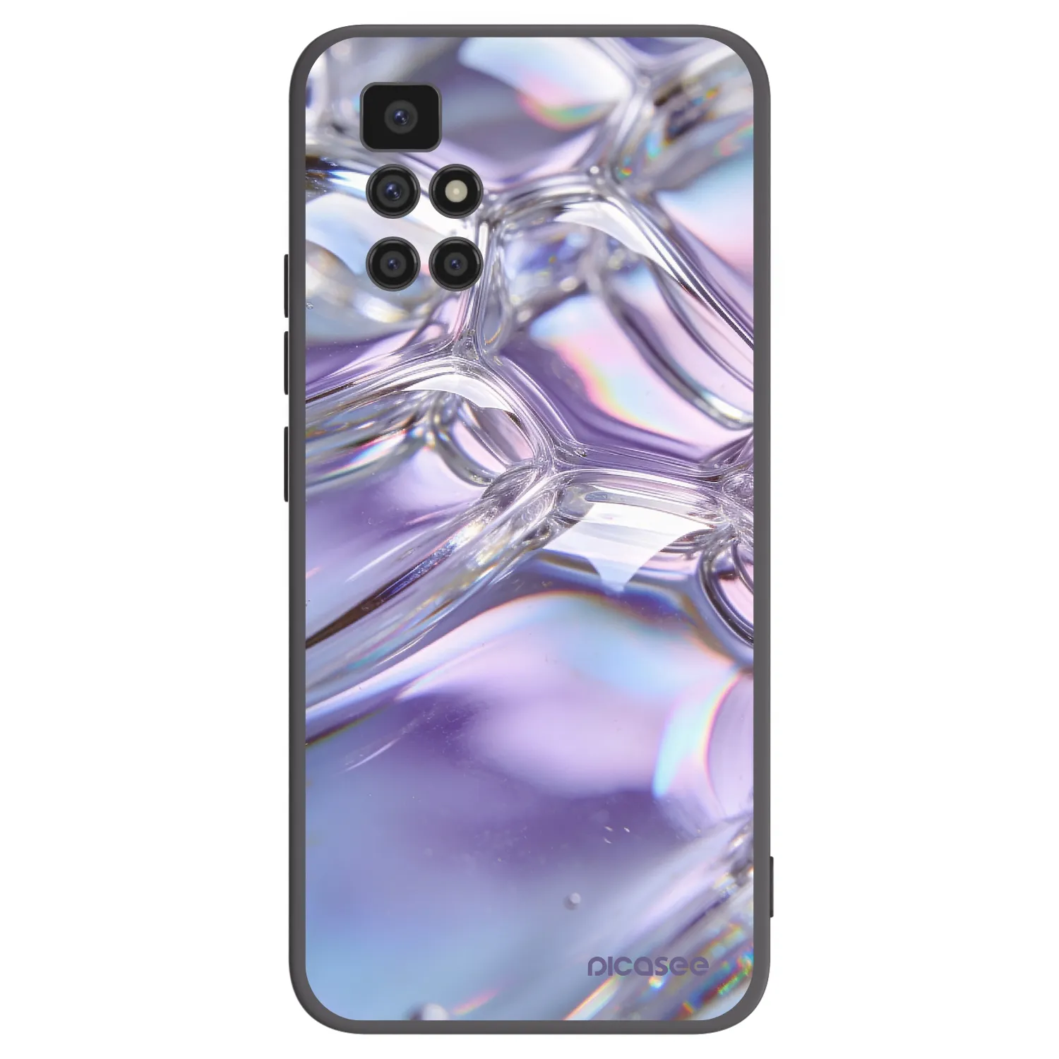 Picasee silikónový čierny obal pre Xiaomi Redmi 10 (2022) - Iridescent bubbles