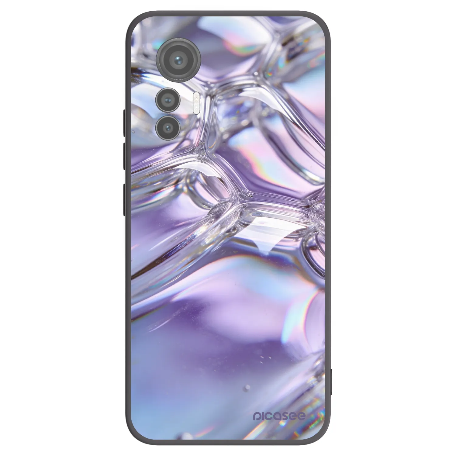 Picasee silikónový čierny obal pre Xiaomi 12 Lite - Iridescent bubbles