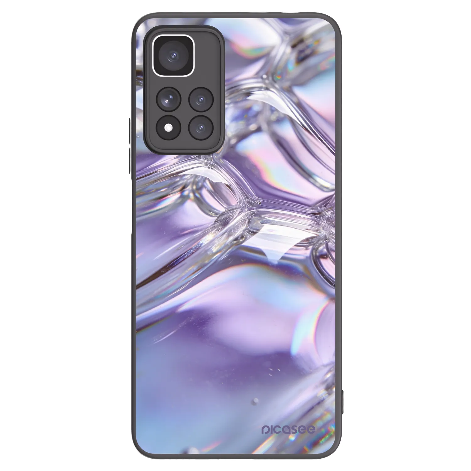 Picasee silikónový čierny obal pre Xiaomi Redmi Note 11 Pro+ 5G - Iridescent bubbles