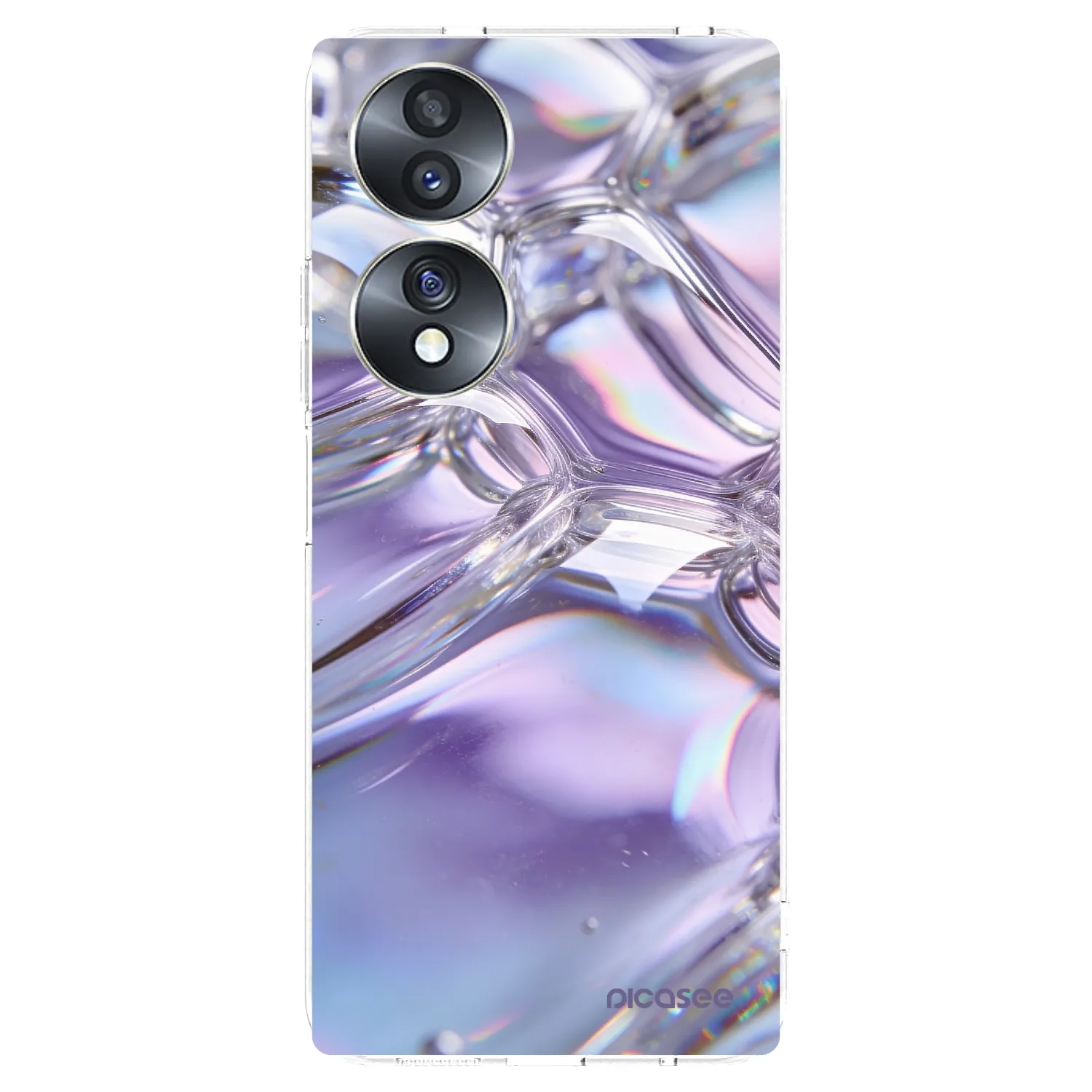 Picasee silikónový prehľadný obal pre Honor 70 - Iridescent bubbles