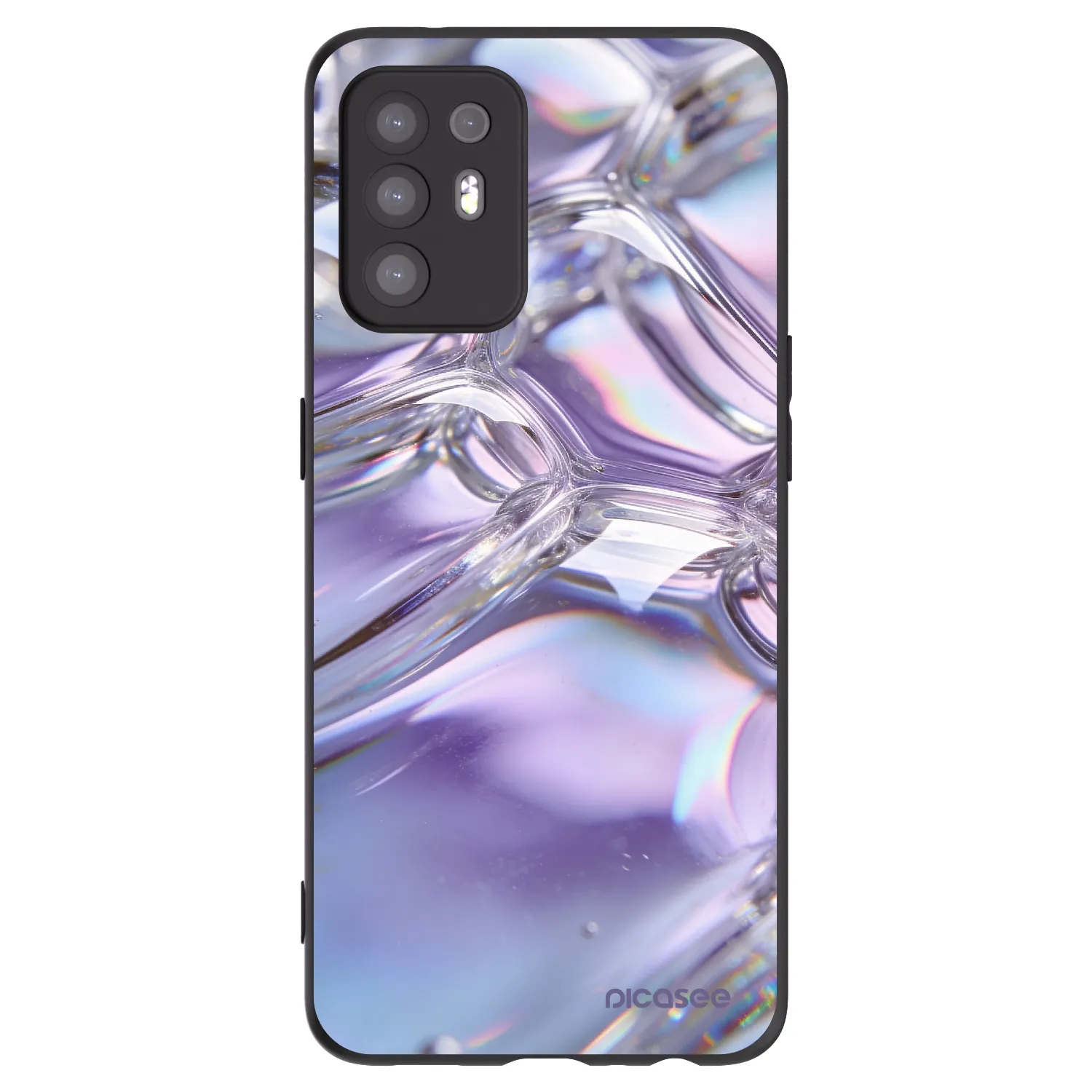 Picasee silikónový čierny obal pre OPPO A94 5G - Iridescent bubbles
