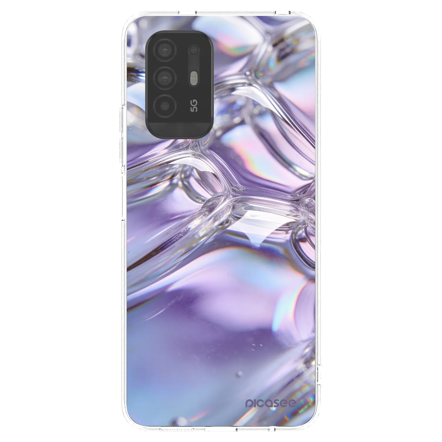 Picasee silikónový prehľadný obal pre OPPO A94 5G - Iridescent bubbles