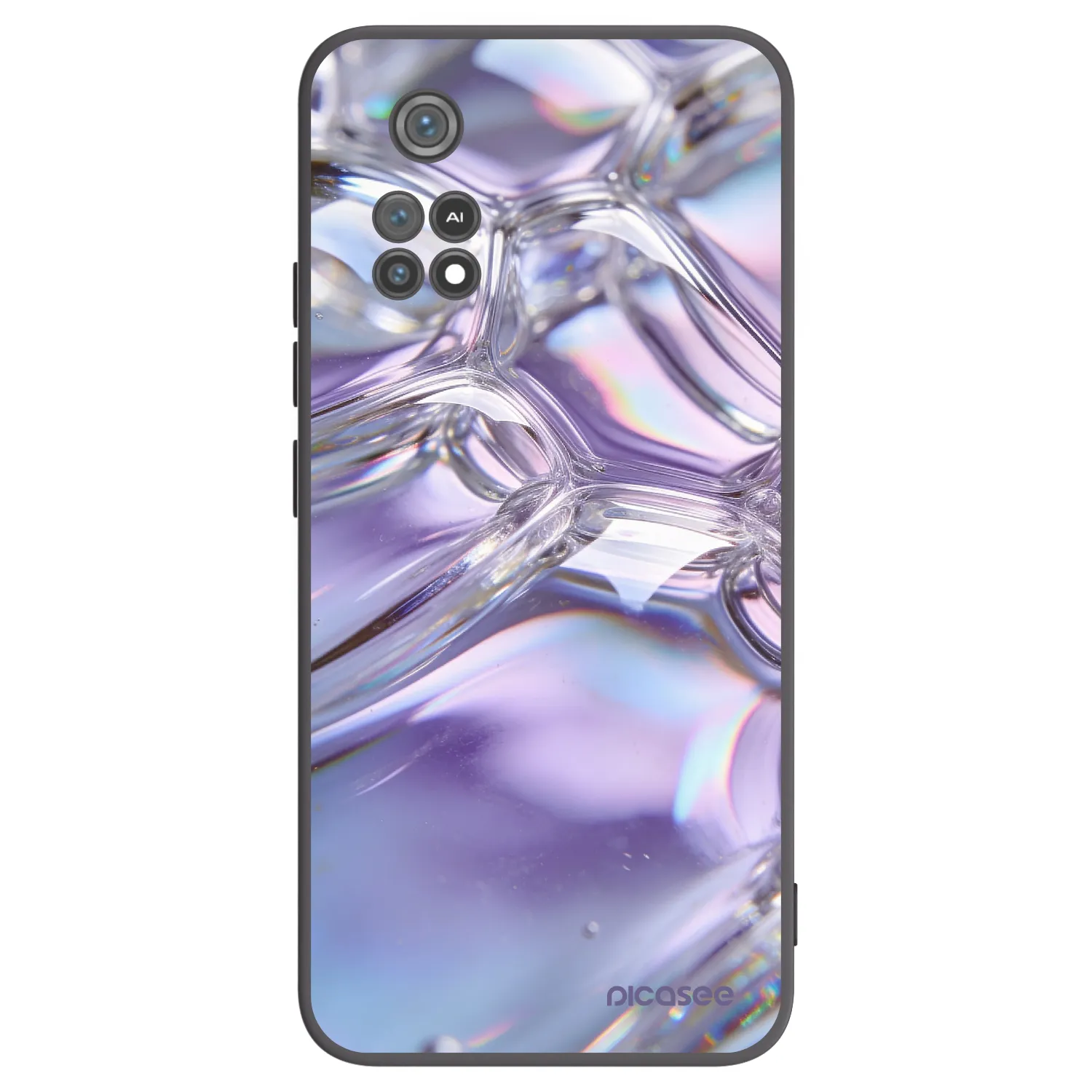 Picasee silikónový čierny obal pre Xiaomi Poco M4 Pro - Iridescent bubbles