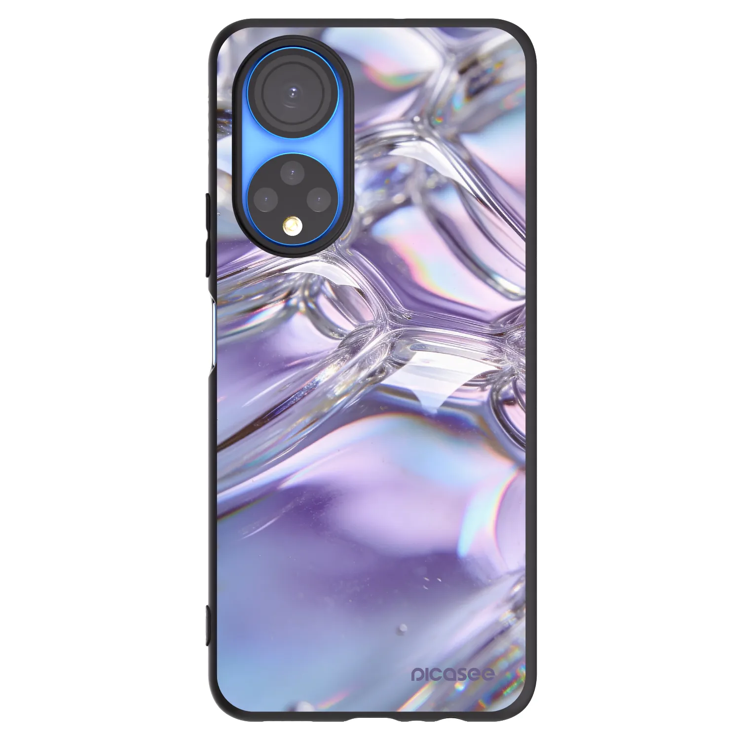Picasee silikónový čierny obal pre Honor X7 - Iridescent bubbles