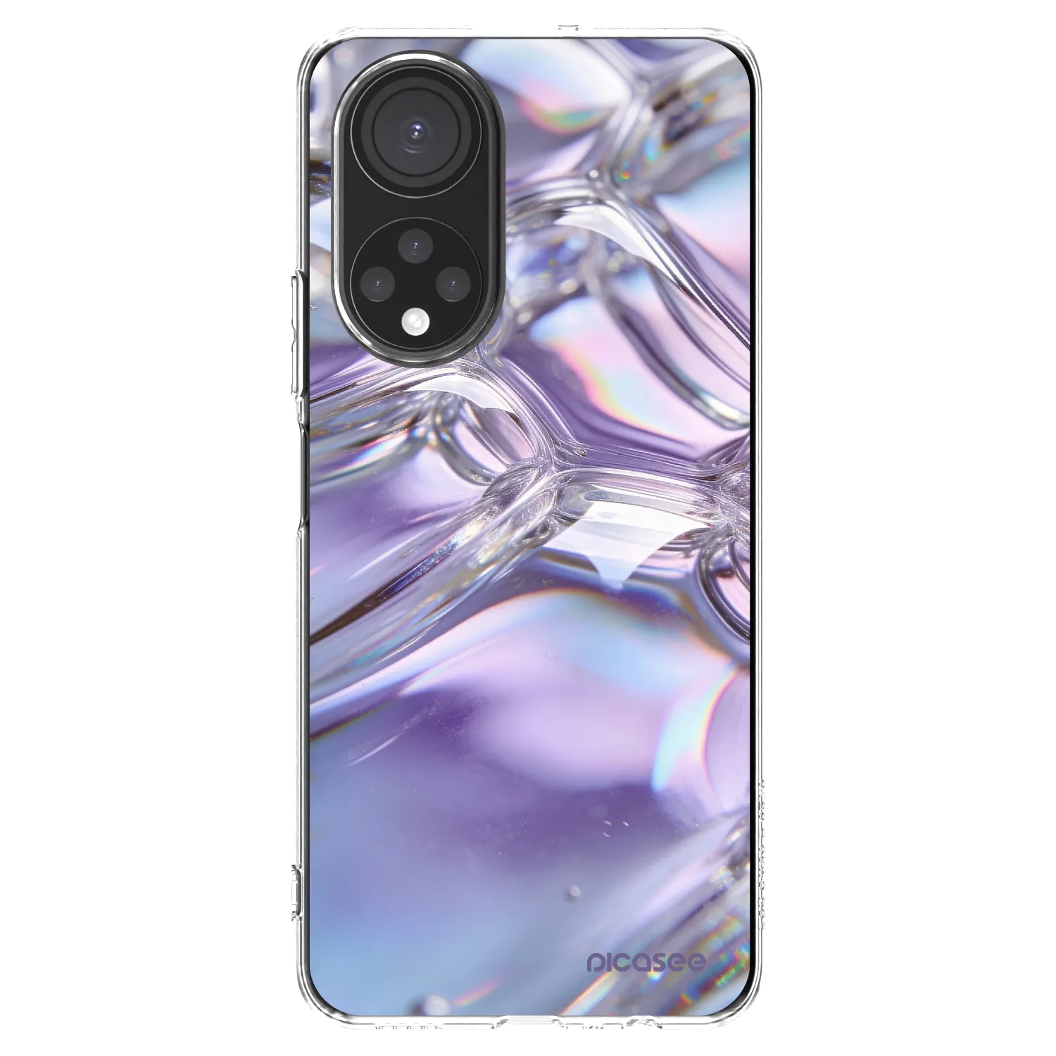Picasee silikónový prehľadný obal pre Honor X7 - Iridescent bubbles