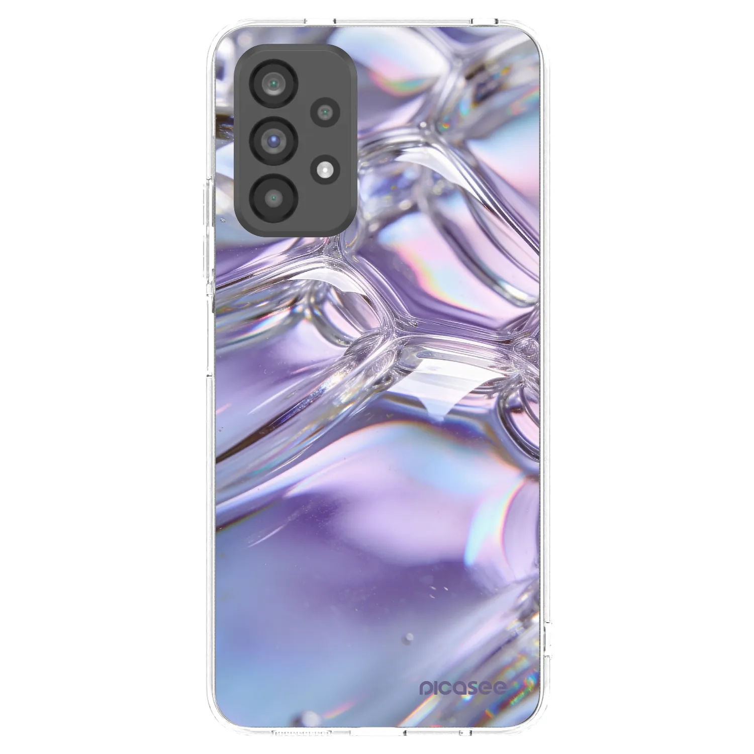 Picasee silikónový prehľadný obal pre Samsung Galaxy A73 5G - Iridescent bubbles
