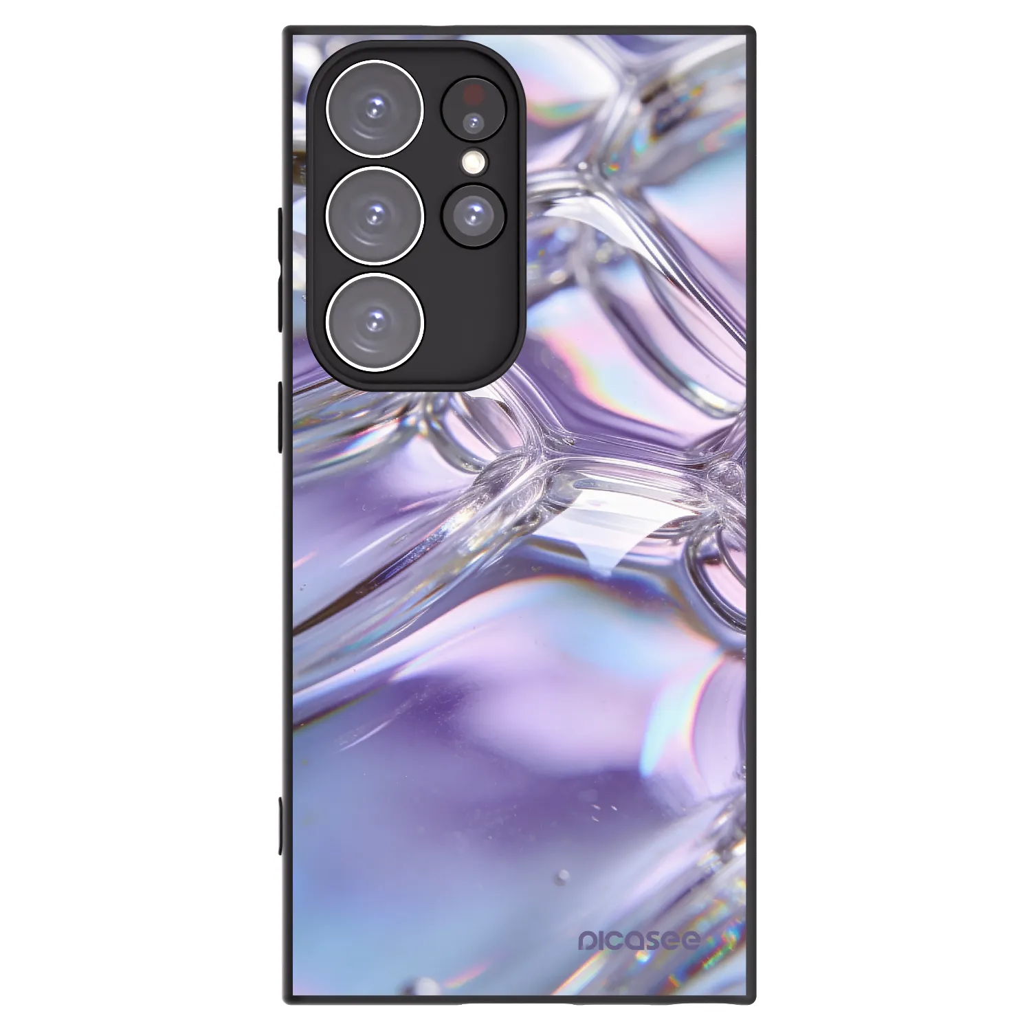 Picasee silikónový čierny obal pre Samsung Galaxy S23 Ultra 5G - Iridescent bubbles