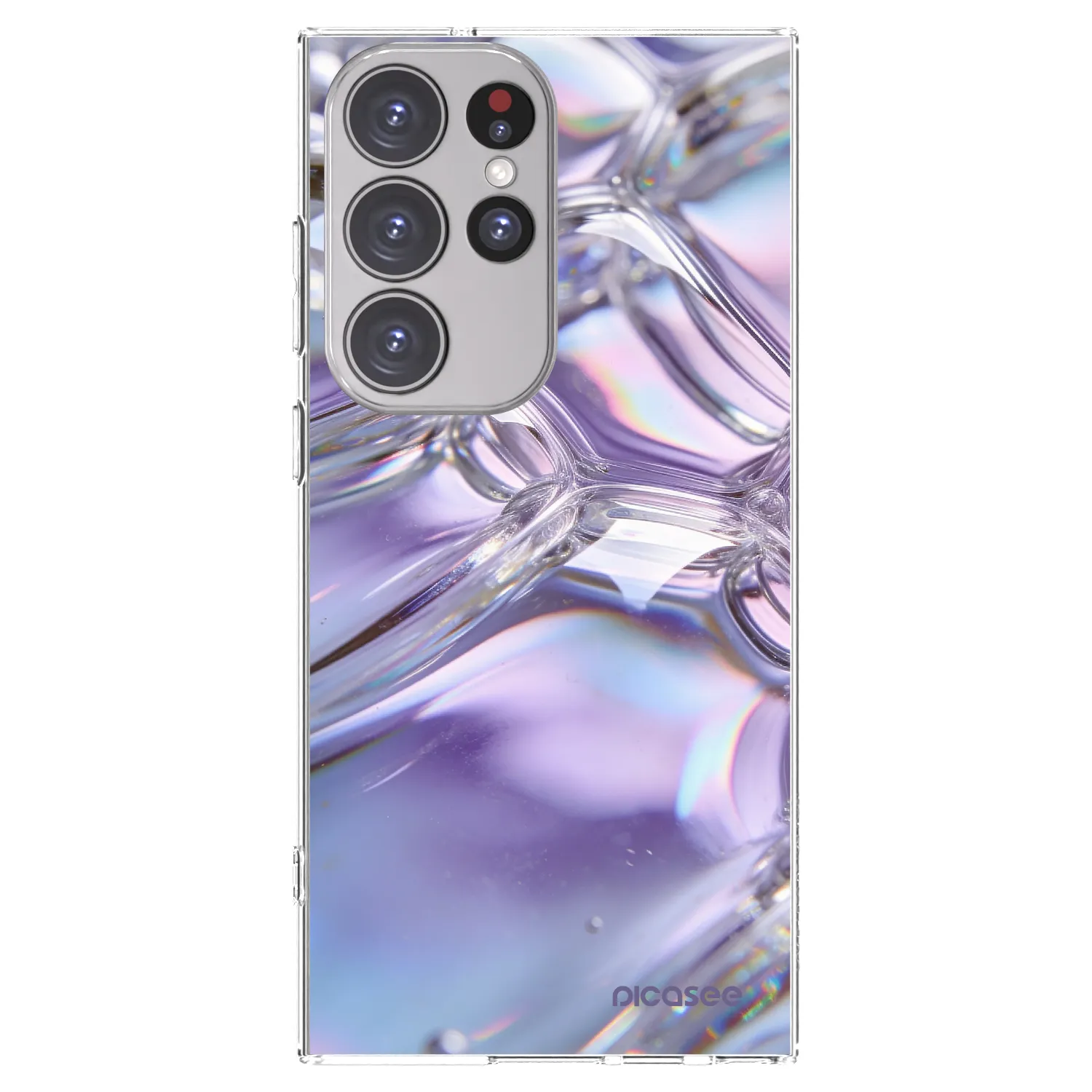 Picasee silikónový prehľadný obal pre Samsung Galaxy S23 Ultra 5G - Iridescent bubbles