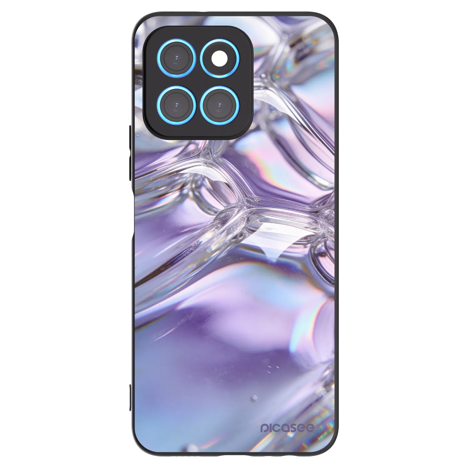 Picasee silikónový čierny obal pre Honor X6 - Iridescent bubbles