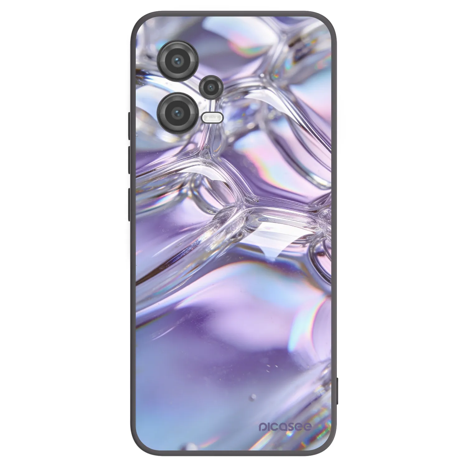 Picasee silikónový čierny obal pre Xiaomi Poco X5 - Iridescent bubbles