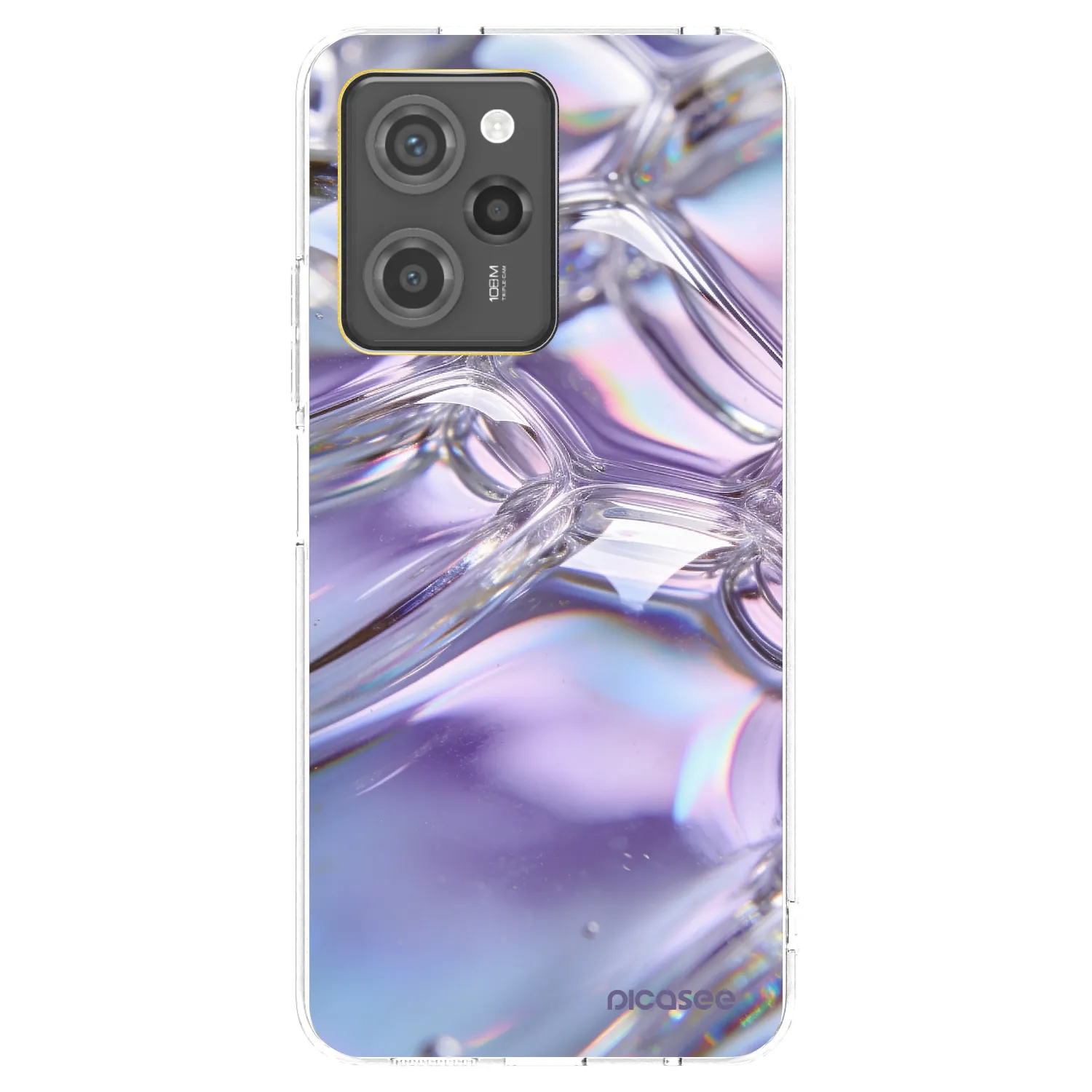 Picasee silikónový čierny obal pre Xiaomi Poco X5 Pro - Iridescent bubbles