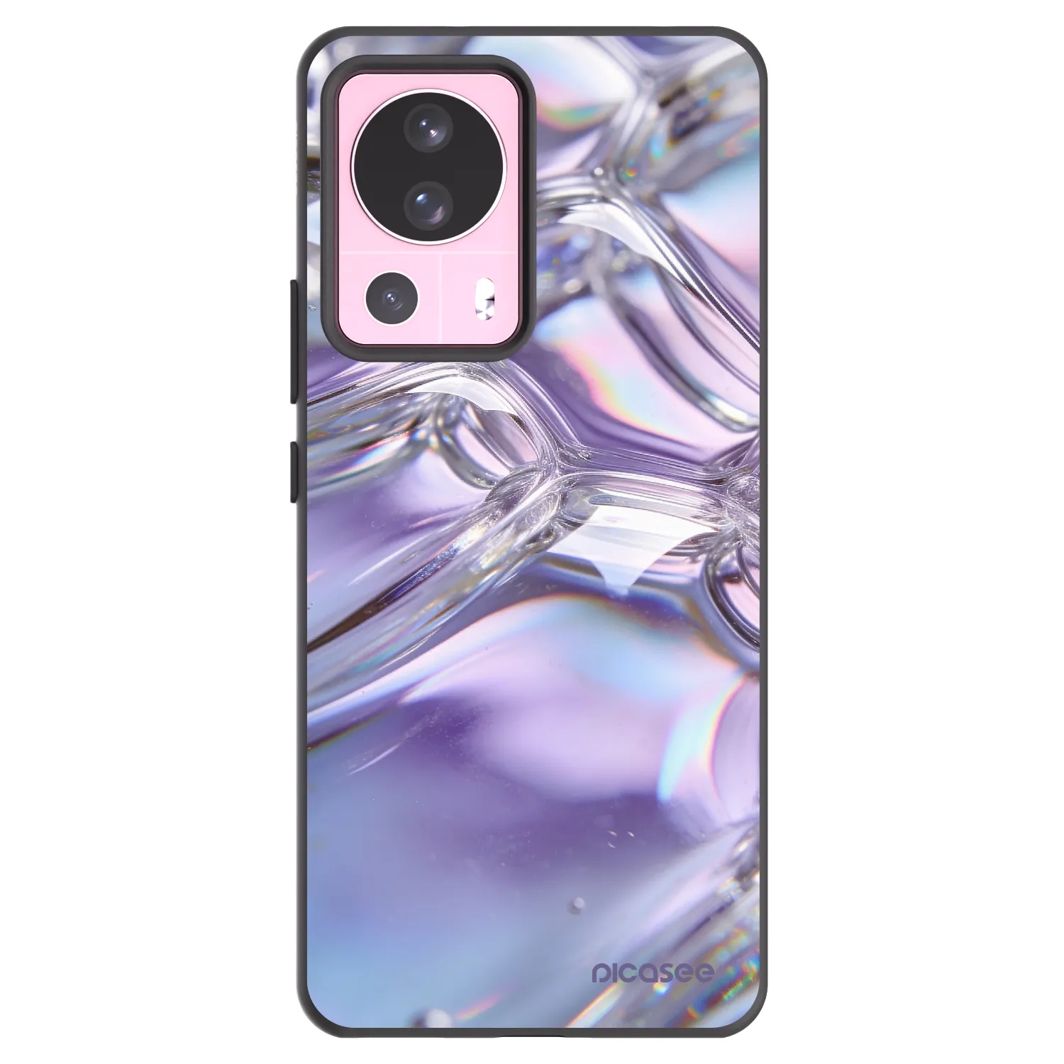 Picasee silikónový čierny obal pre Xiaomi 13 Lite - Iridescent bubbles