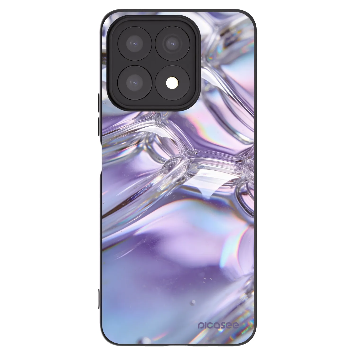 Picasee silikónový čierny obal pre Honor X8a - Iridescent bubbles