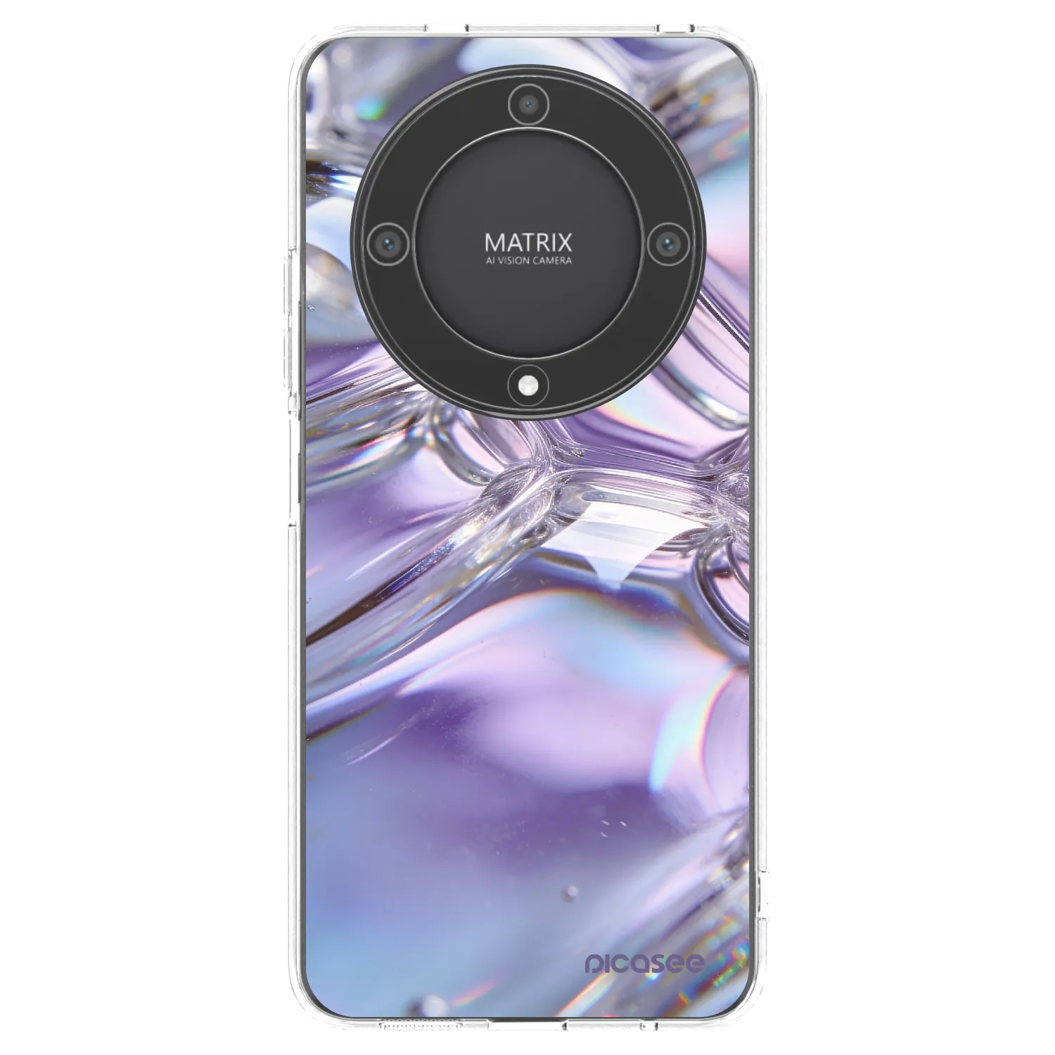 Picasee silikónový prehľadný obal pre Honor Magic5 Lite 5G - Iridescent bubbles