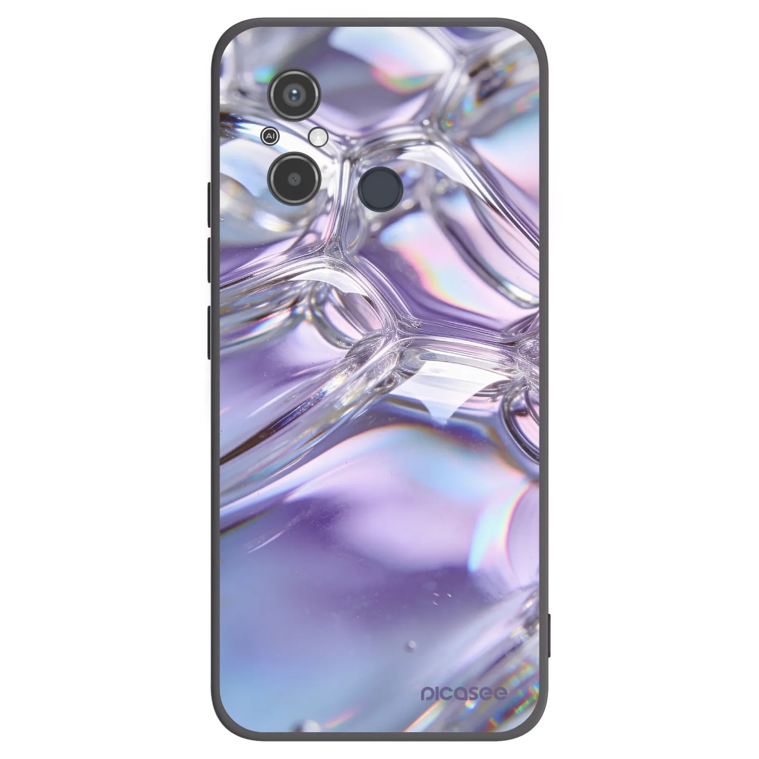 Picasee silikónový čierny obal pre Xiaomi Redmi 12C - Iridescent bubbles