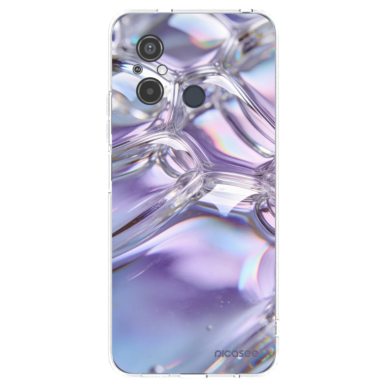 Picasee silikónový prehľadný obal pre Xiaomi Redmi 12C - Iridescent bubbles