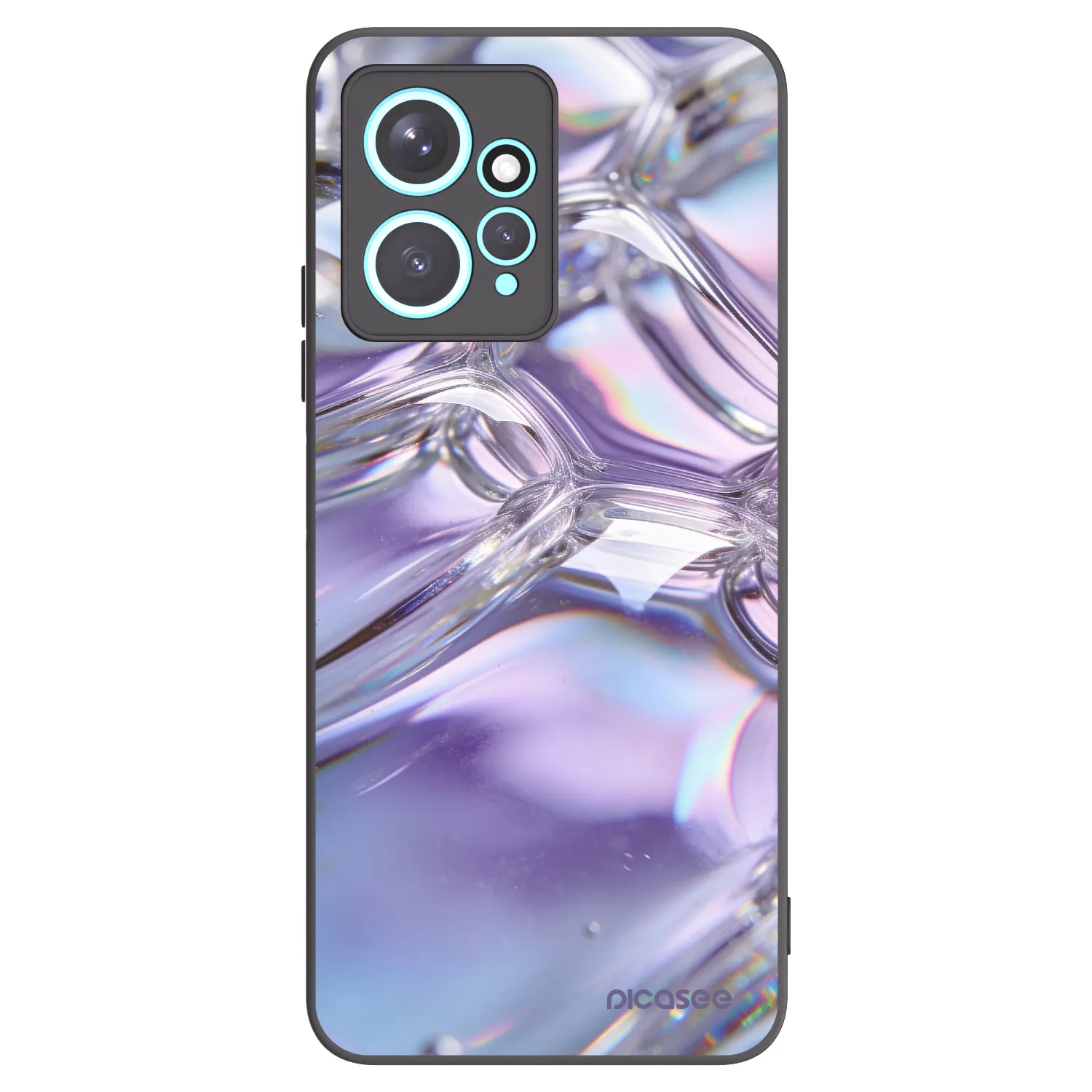 Picasee silikónový čierny obal pre Xiaomi Redmi Note 12 4G - Iridescent bubbles