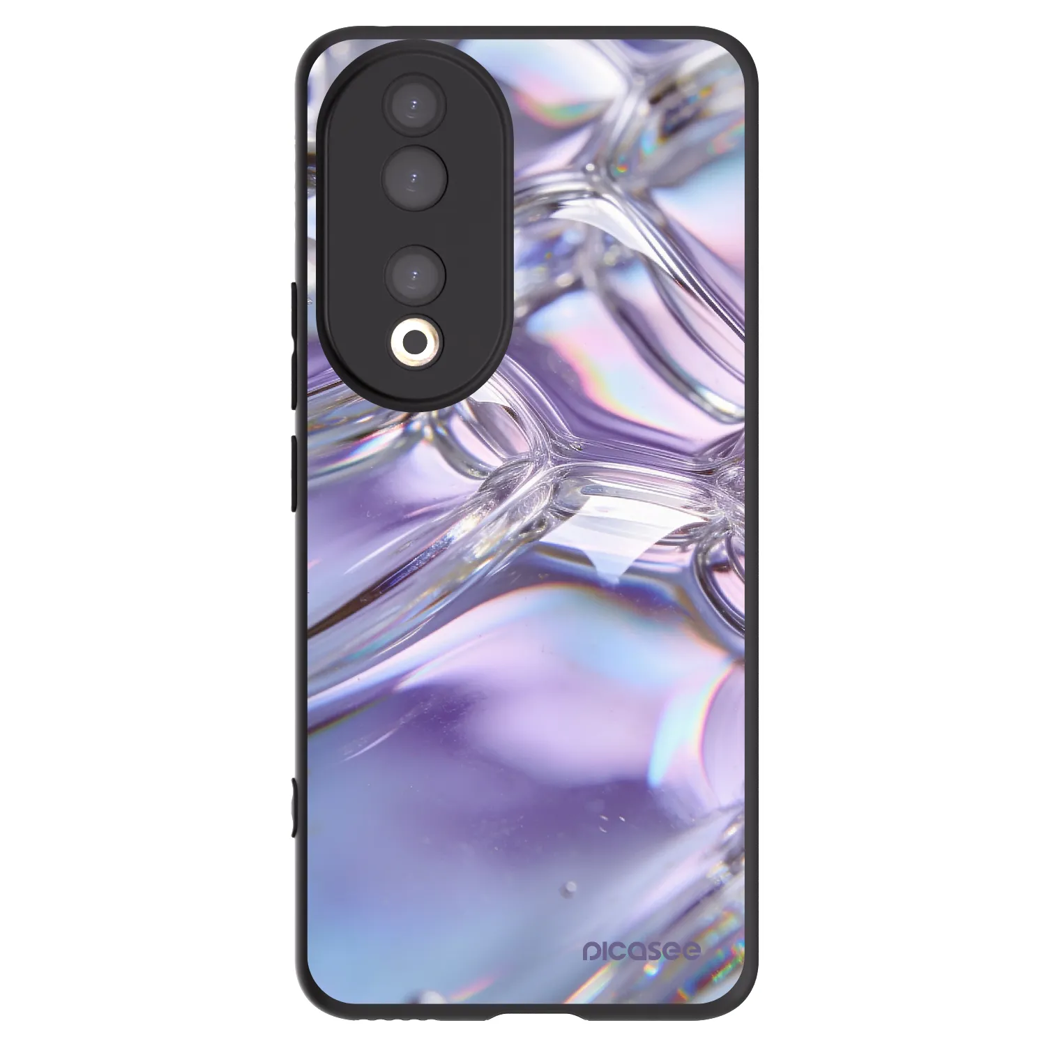 Picasee silikónový čierny obal pre Honor 90 5G - Iridescent bubbles