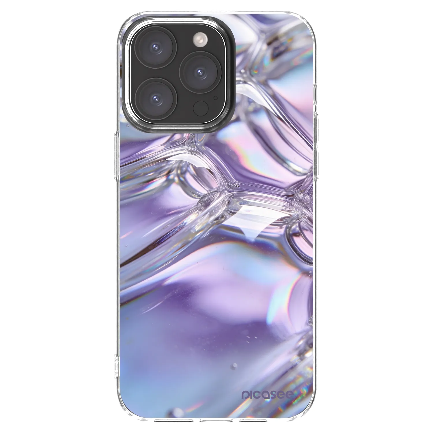 Picasee silikónový prehľadný obal pre Apple iPhone 15 Pro Max - Iridescent bubbles