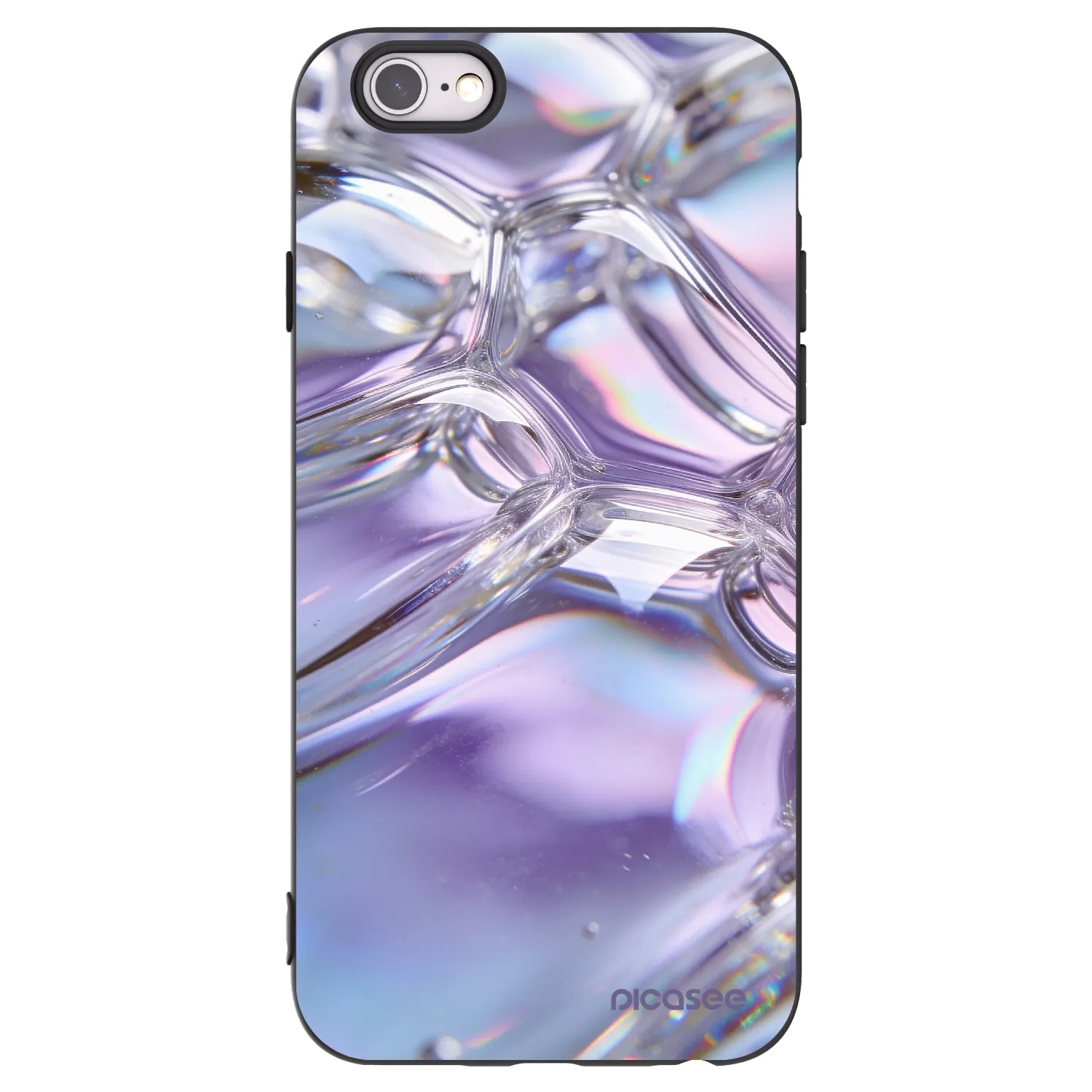 Picasee silikónový čierny obal pre Apple iPhone 6/6S - Iridescent bubbles