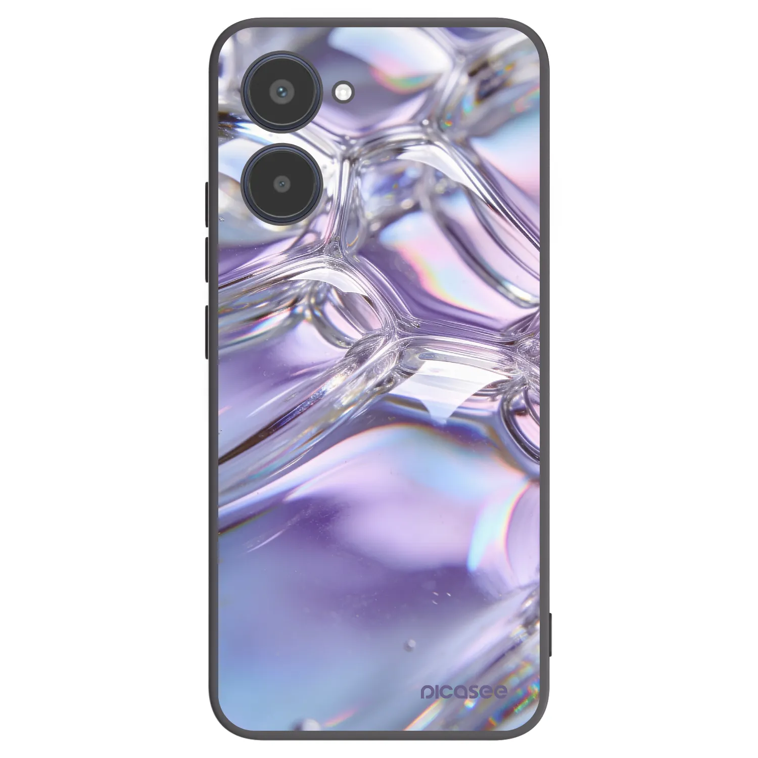 Picasee silikónový čierny obal pre Realme 10 4G - Iridescent bubbles