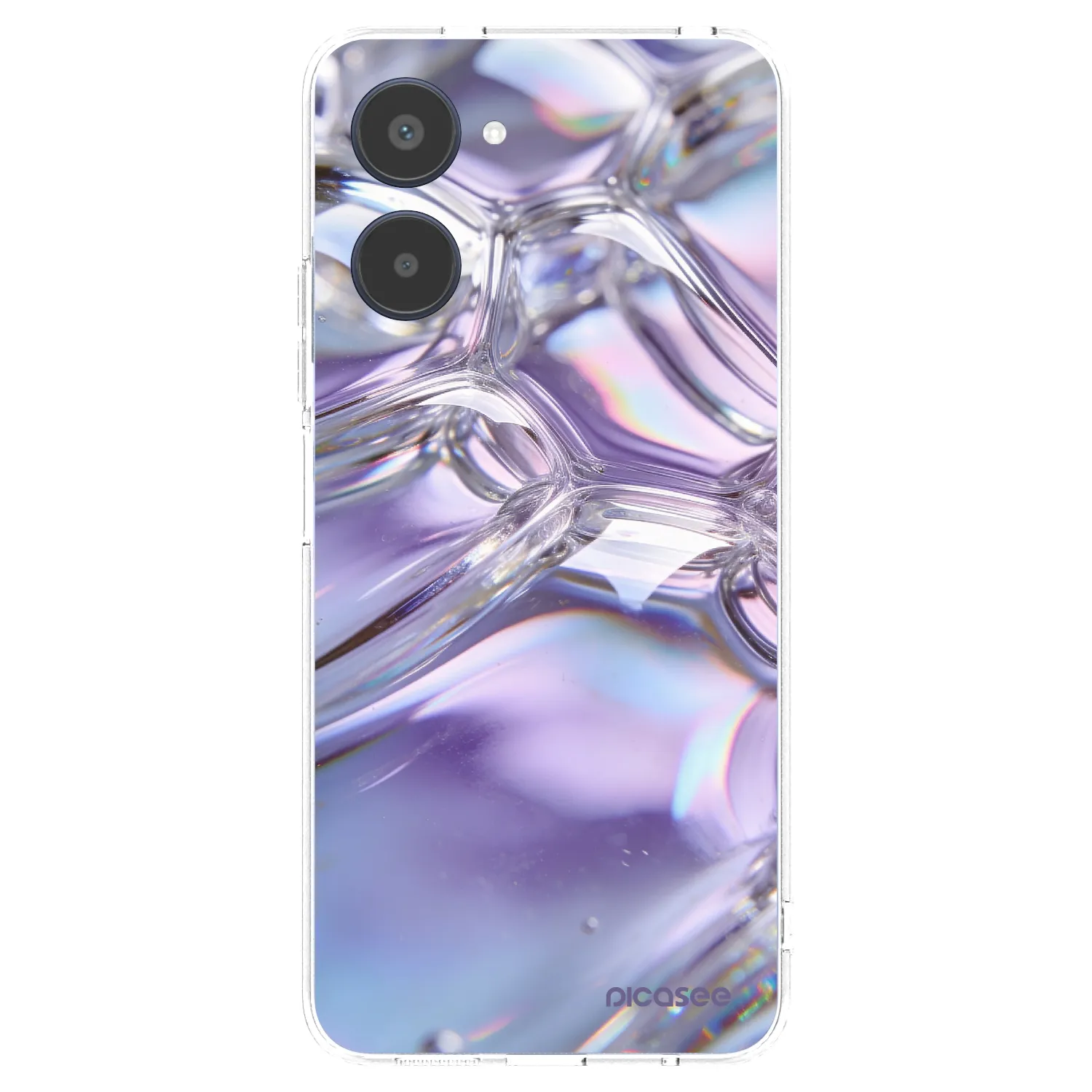 Picasee silikónový prehľadný obal pre Realme 10 4G - Iridescent bubbles
