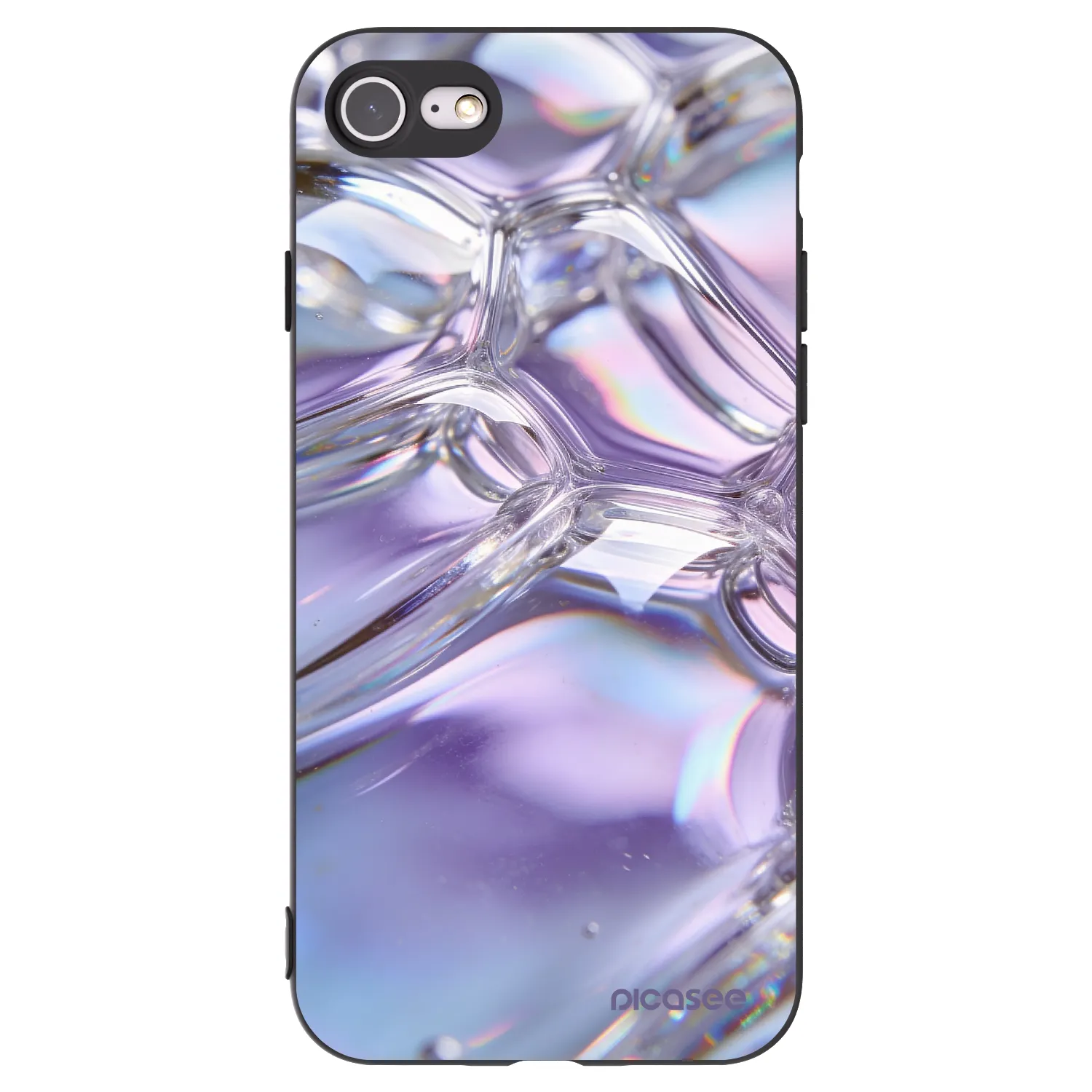 Picasee silikónový čierny obal pre Apple iPhone 7 - Iridescent bubbles