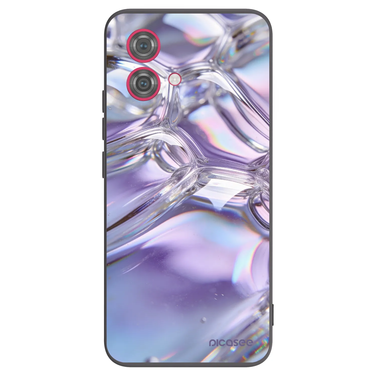 Picasee silikónový čierny obal pre Motorola Moto G84 5G - Iridescent bubbles