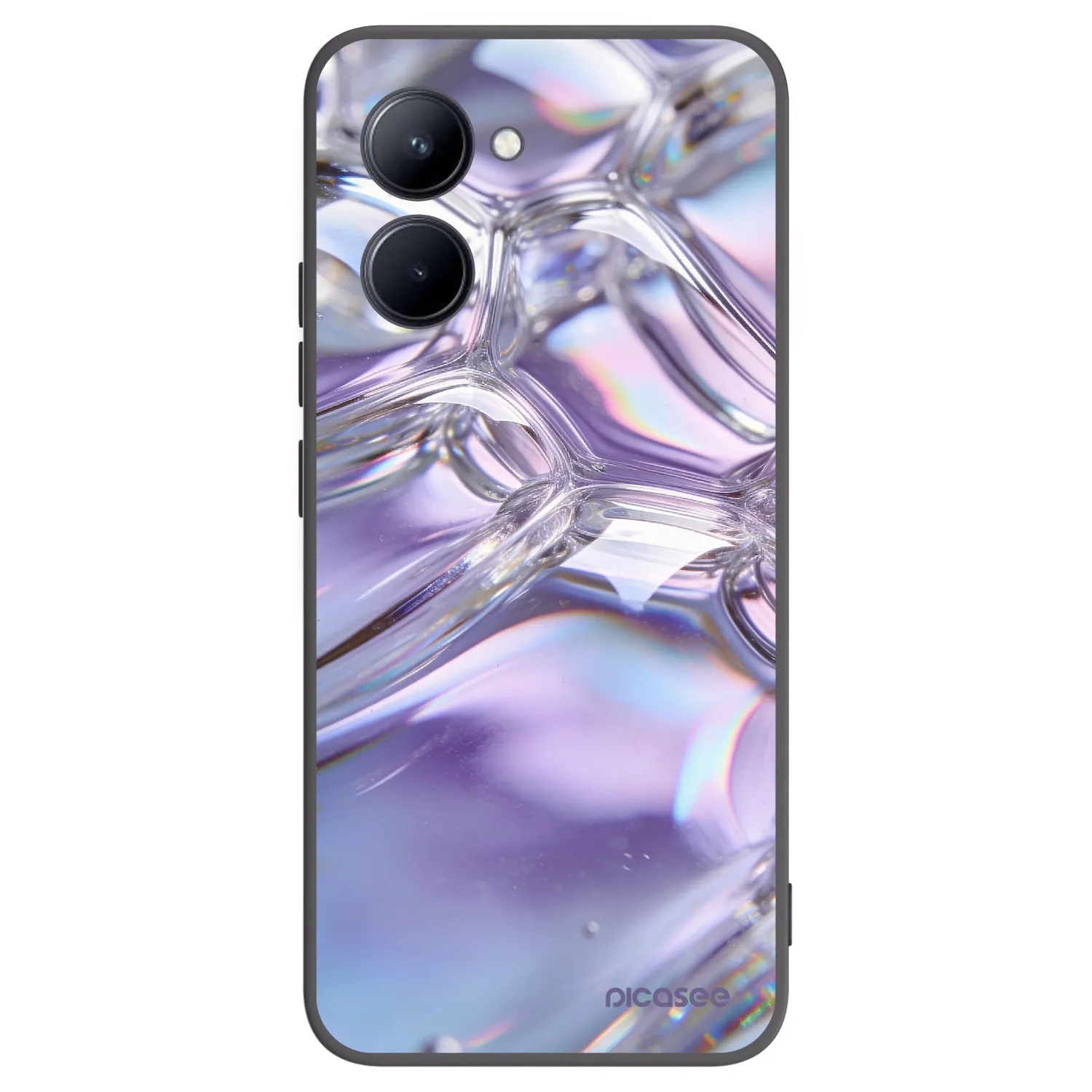 Picasee silikónový čierny obal pre Realme C33 (2023) - Iridescent bubbles