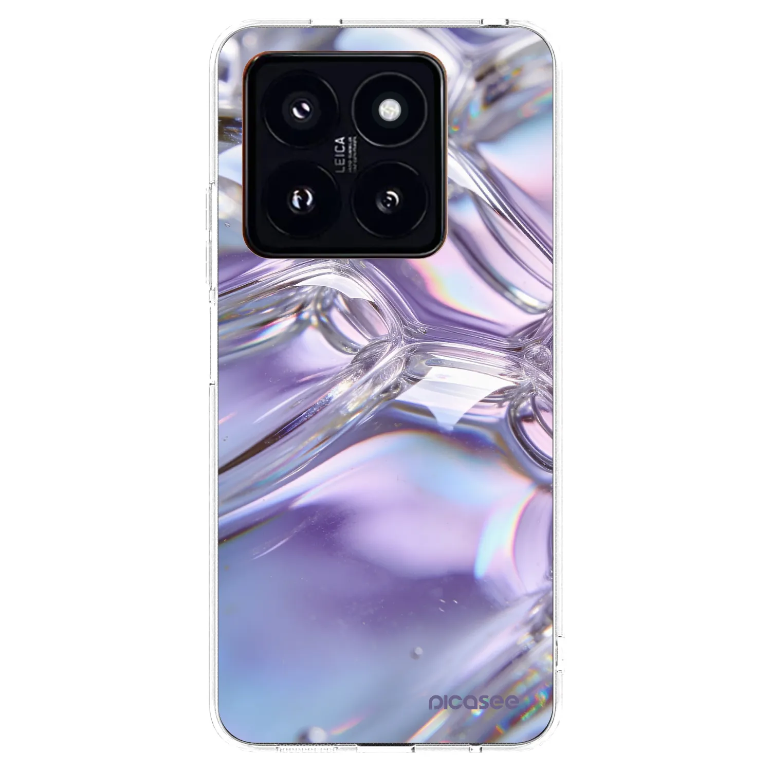 Picasee silikónový prehľadný obal pre Xiaomi 14 Pro - Iridescent bubbles